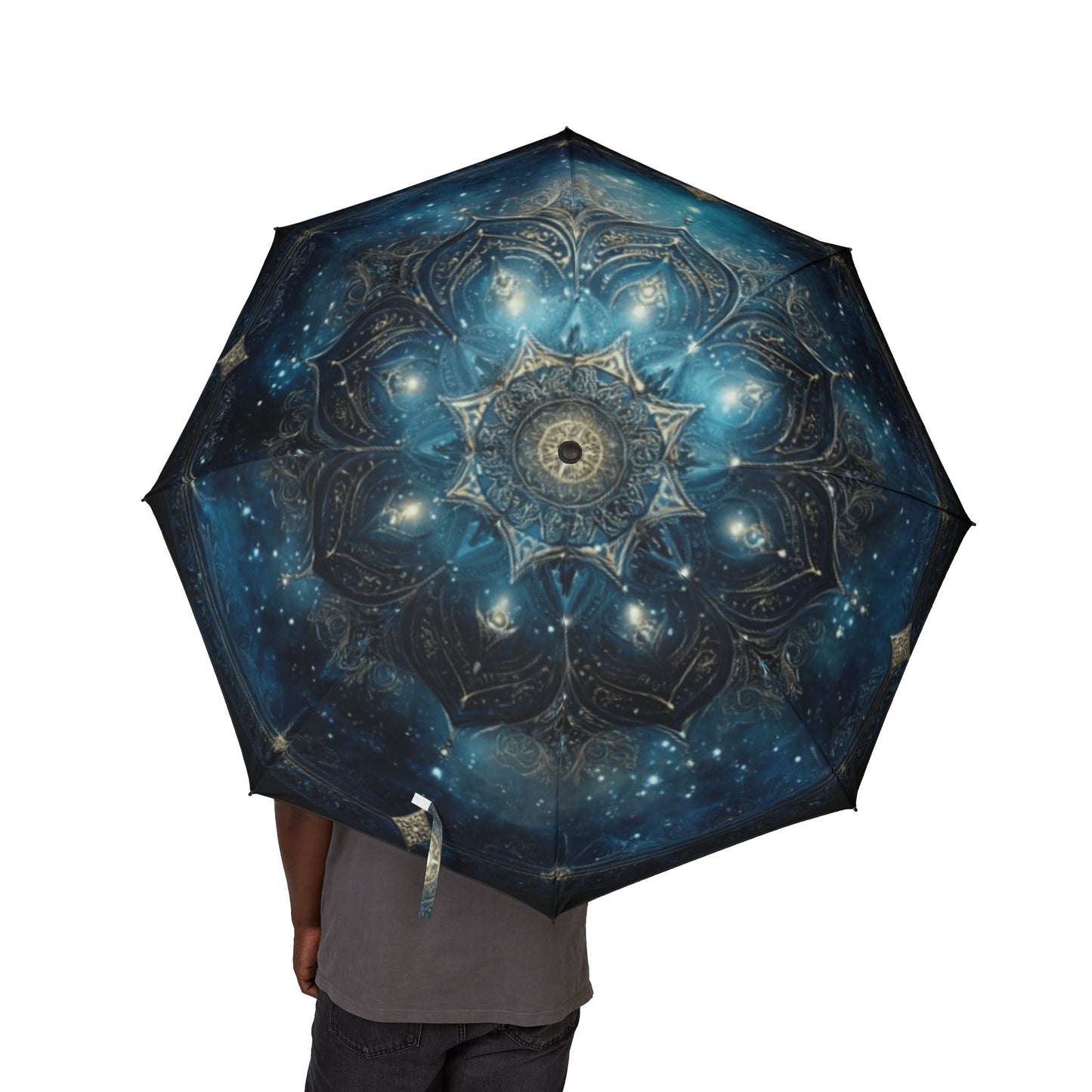 Cosmic Mandala Semi-Automatic Foldable Umbrella | Stylish & Compact Travel Umbrella