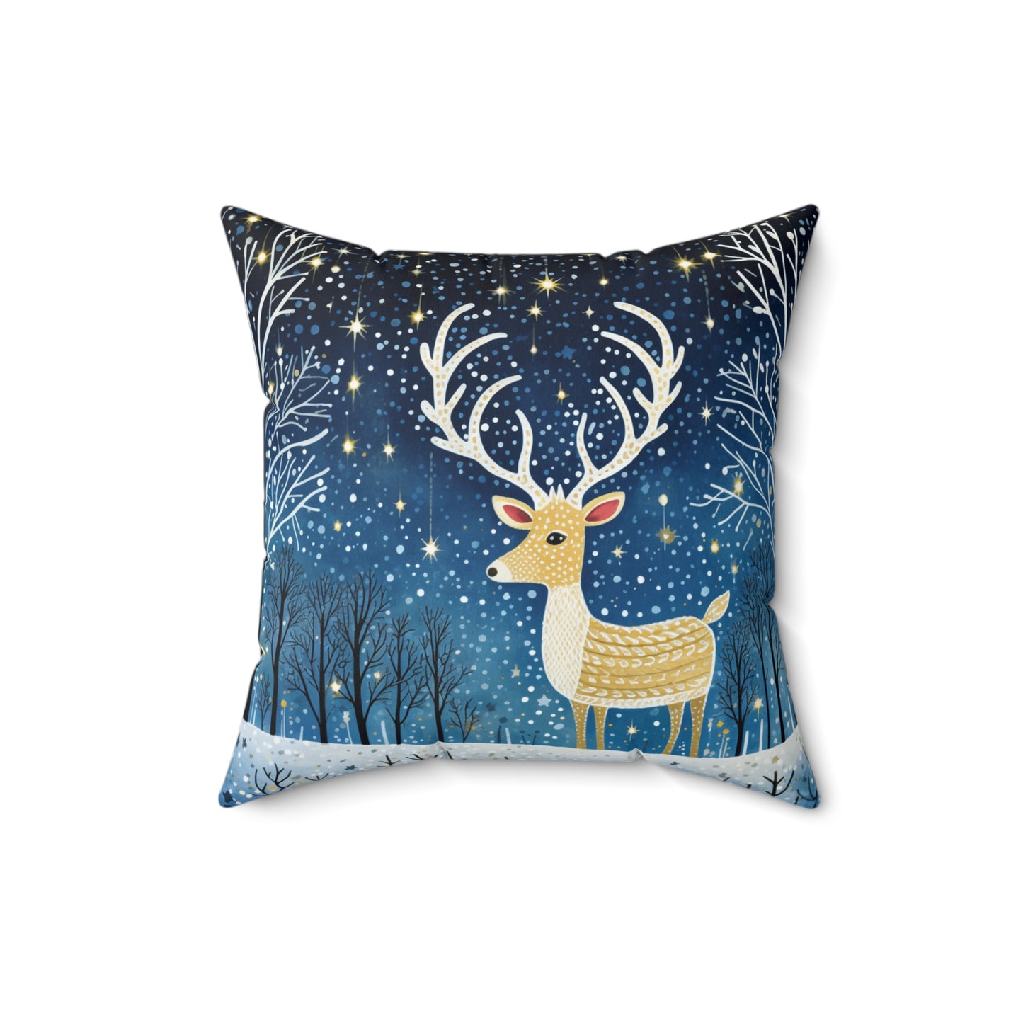 Christmas Reindeer Spun Polyester Square Pillow