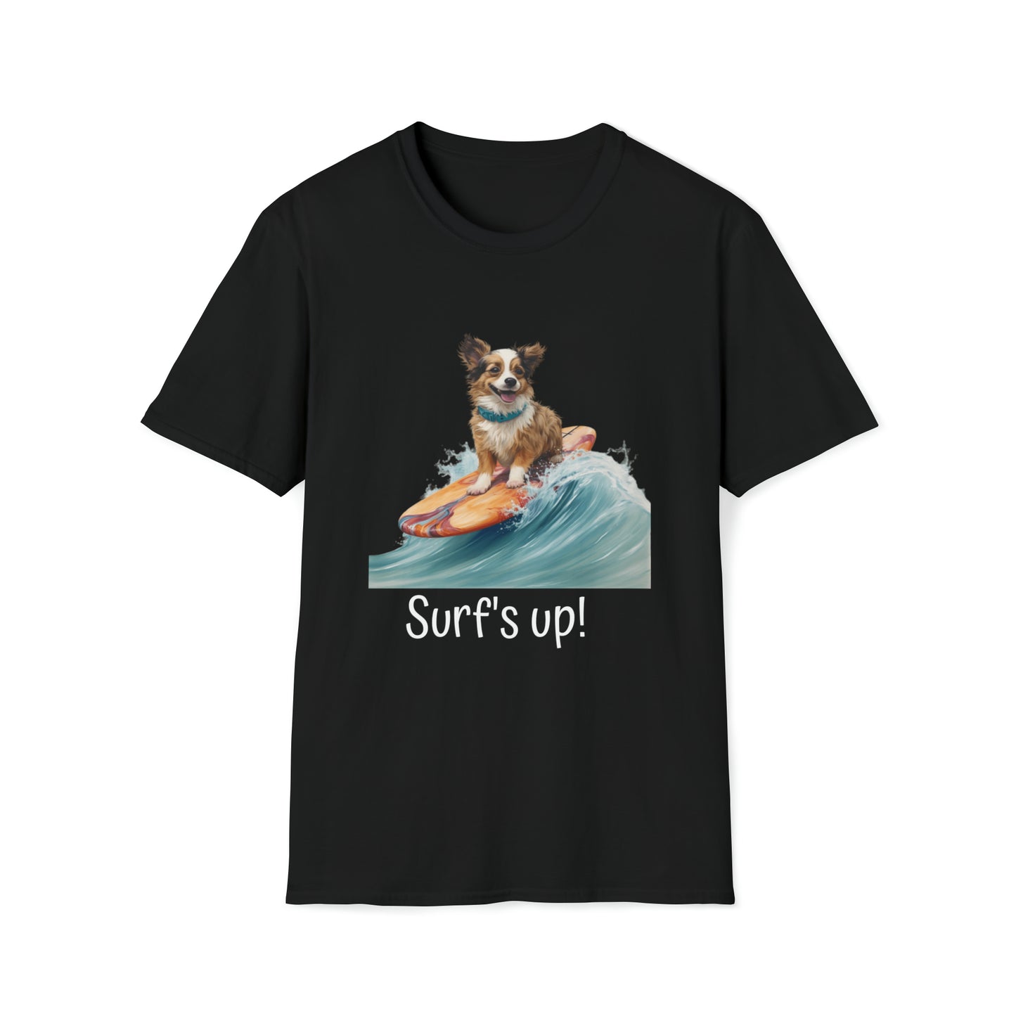 Surf's up dog  Unisex Softstyle T-Shirt