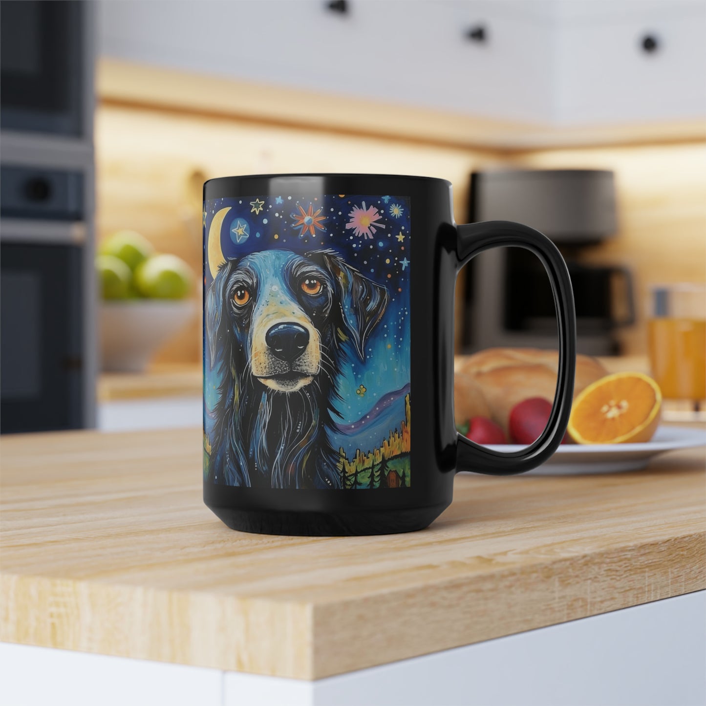 Dog1 Black Mug, 15oz