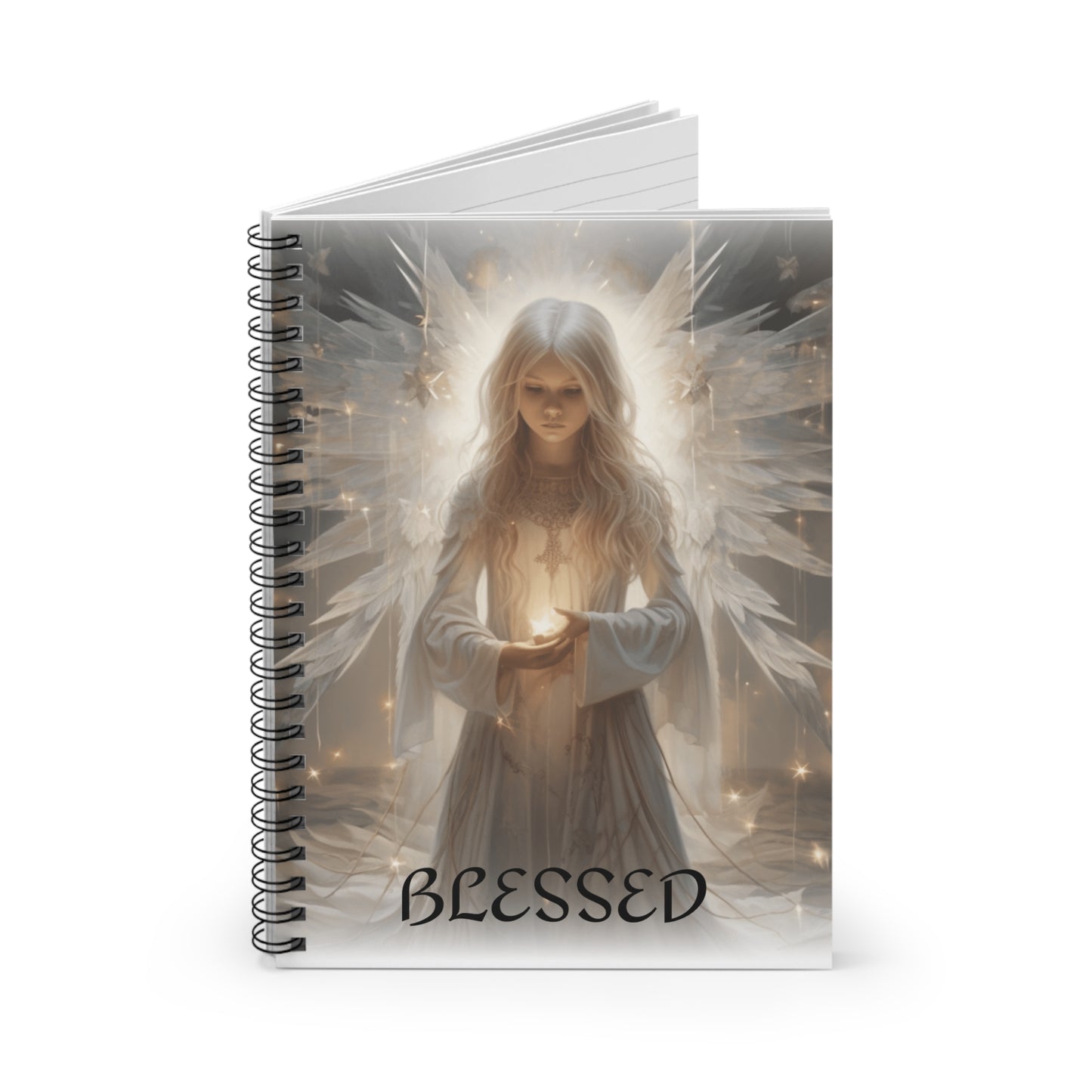 Blessed Christmas Angle Spiral Notebook - Ruled Line