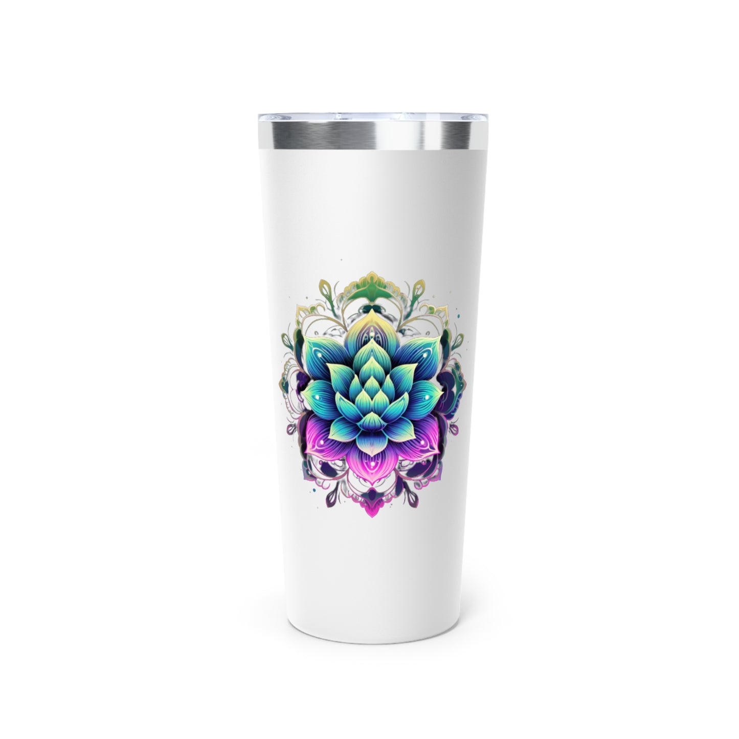 Lotus Mandala Copper Vacuum Insulated Tumbler, 22oz