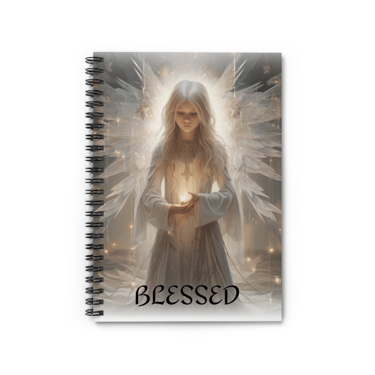 Blessed Christmas Angle Spiral Notebook - Ruled Line