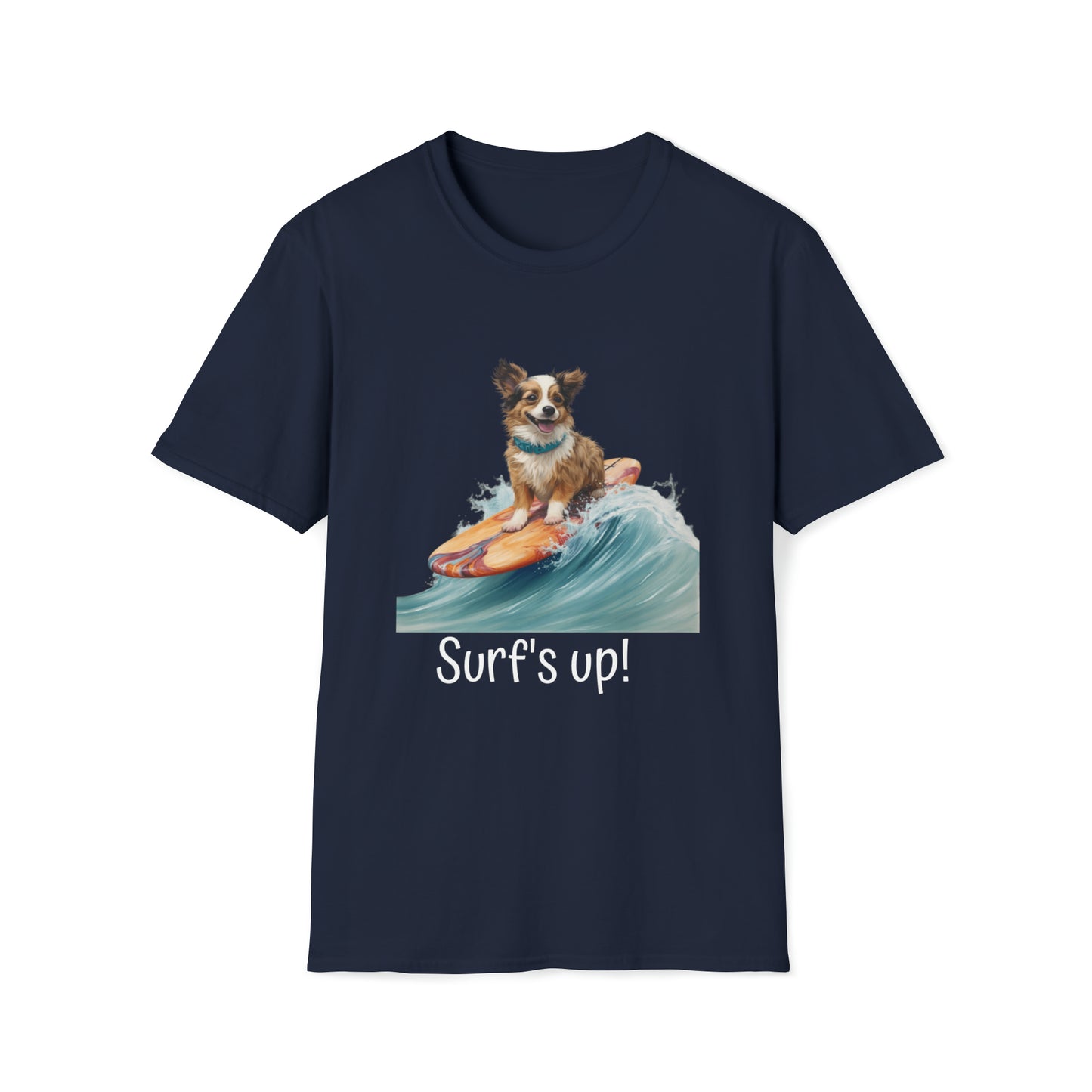 Surf's up dog  Unisex Softstyle T-Shirt