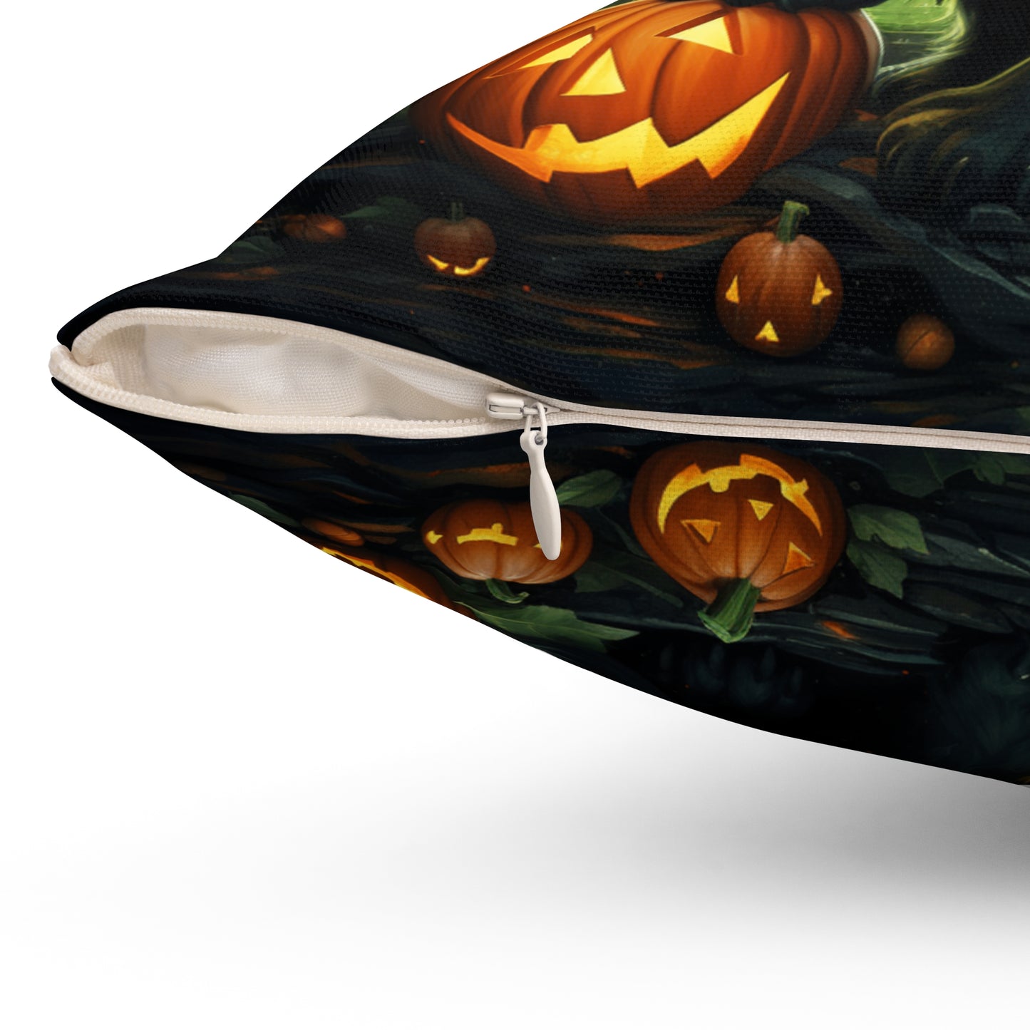 Halloween Cat2 Spun Polyester Square Throw Pillow