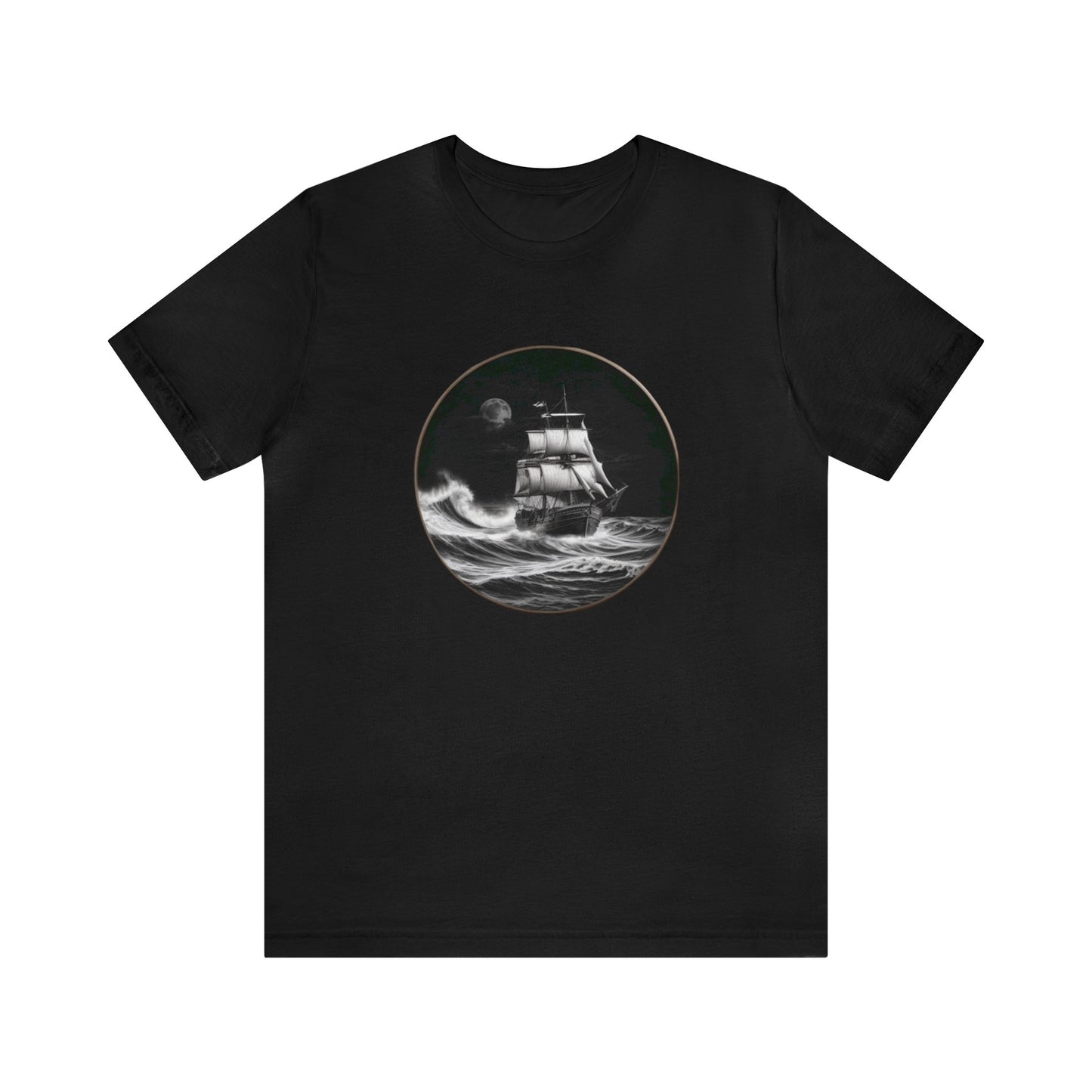 Ship in the Night  Black Unisex Jersey Short Sleeve Tee