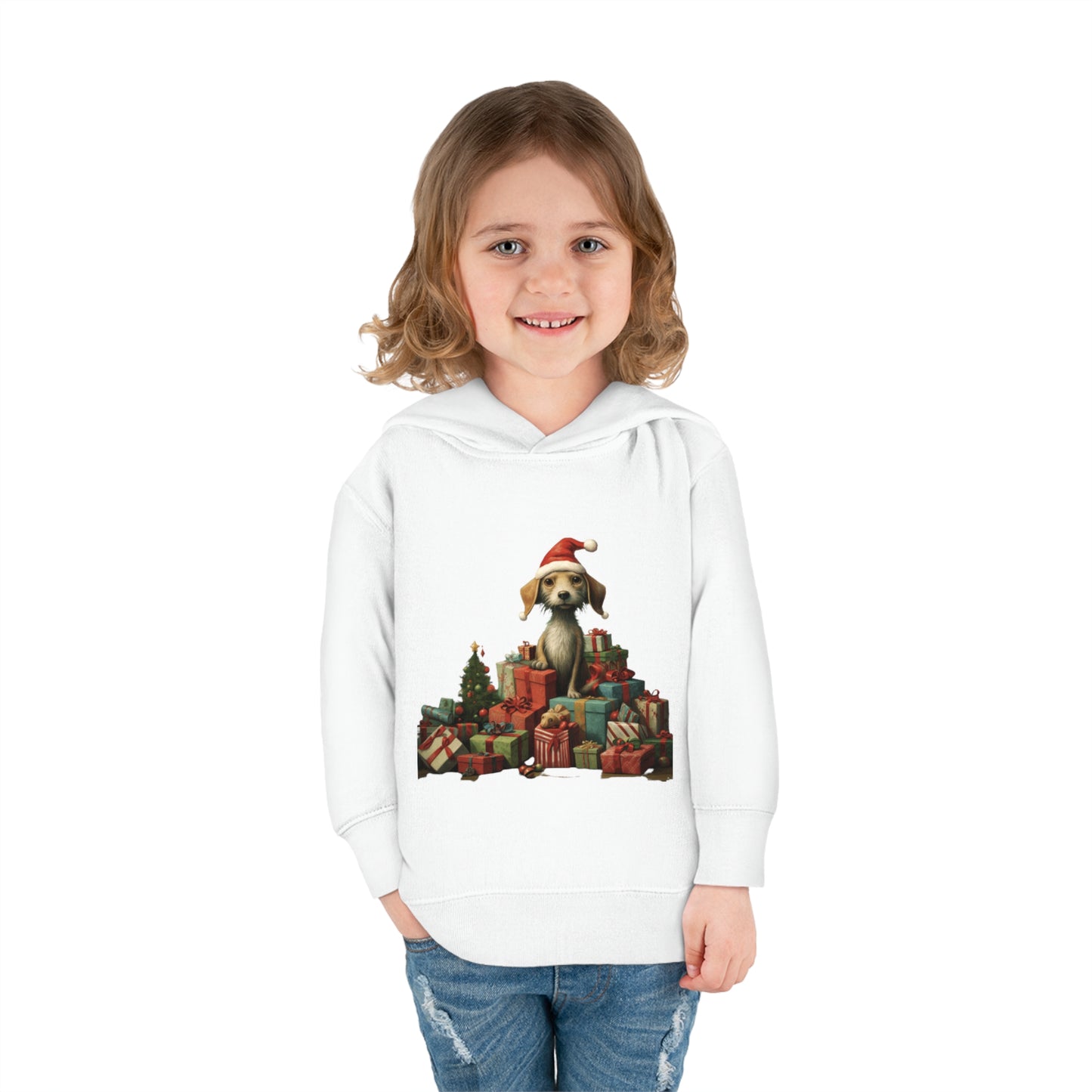 Christmas Dog 2 Toddler Pullover Fleece Hoodie