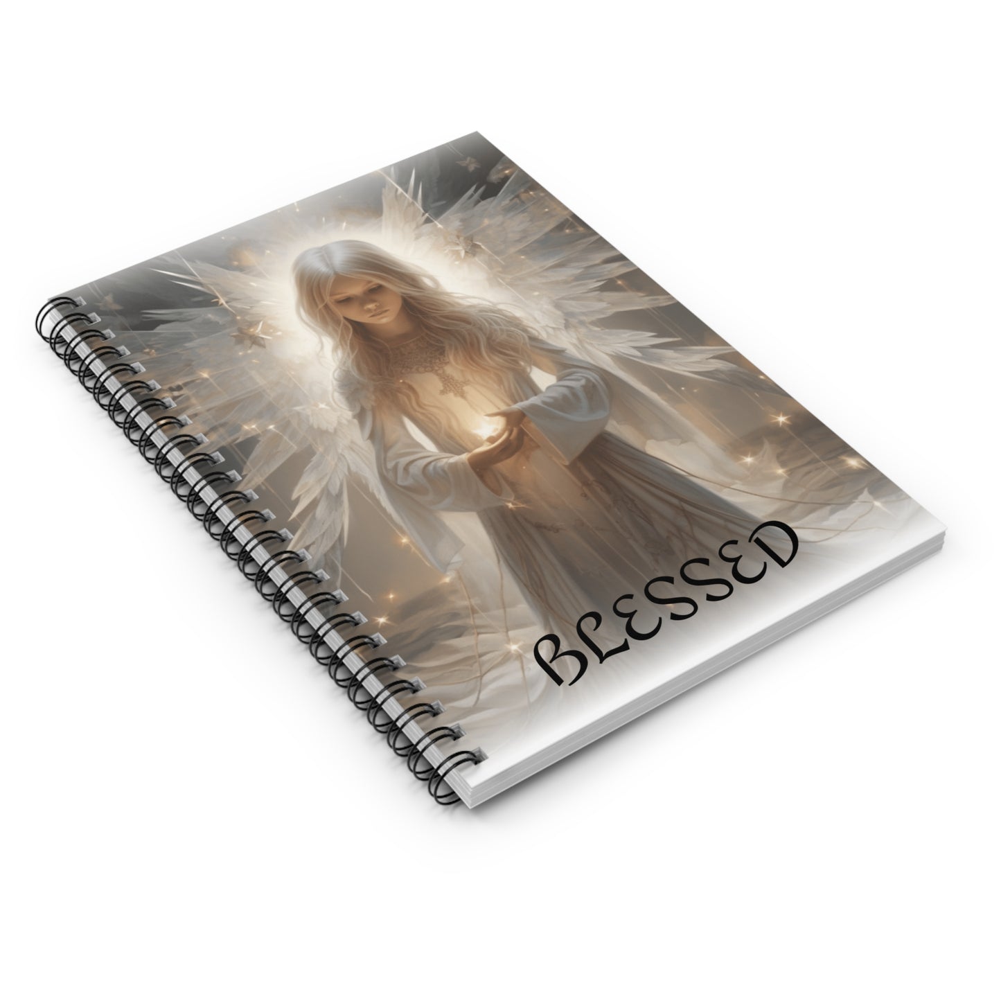 Blessed Christmas Angle Spiral Notebook - Ruled Line