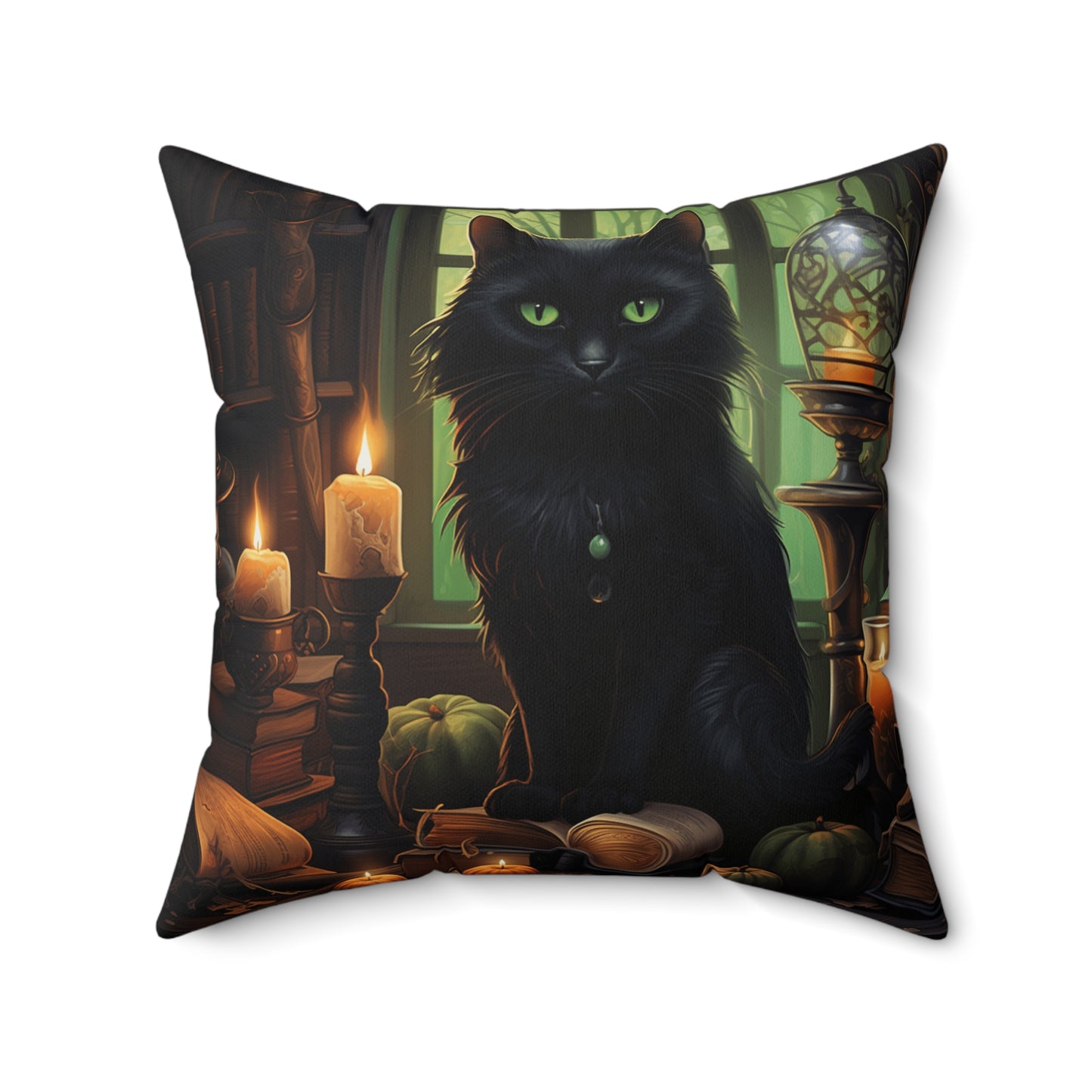 Halloween Cat1 Spun Polyester Square Pillow