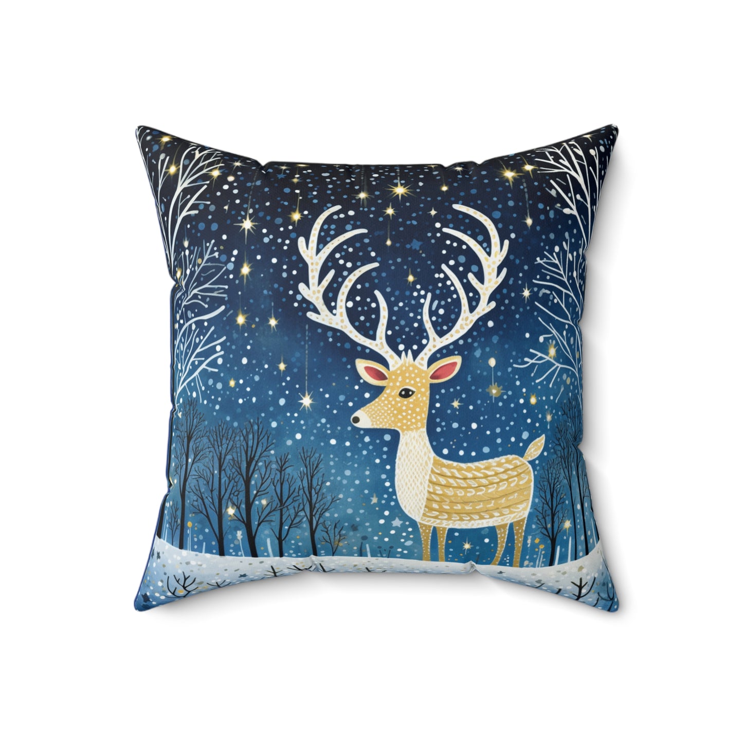 Christmas Reindeer Spun Polyester Square Pillow