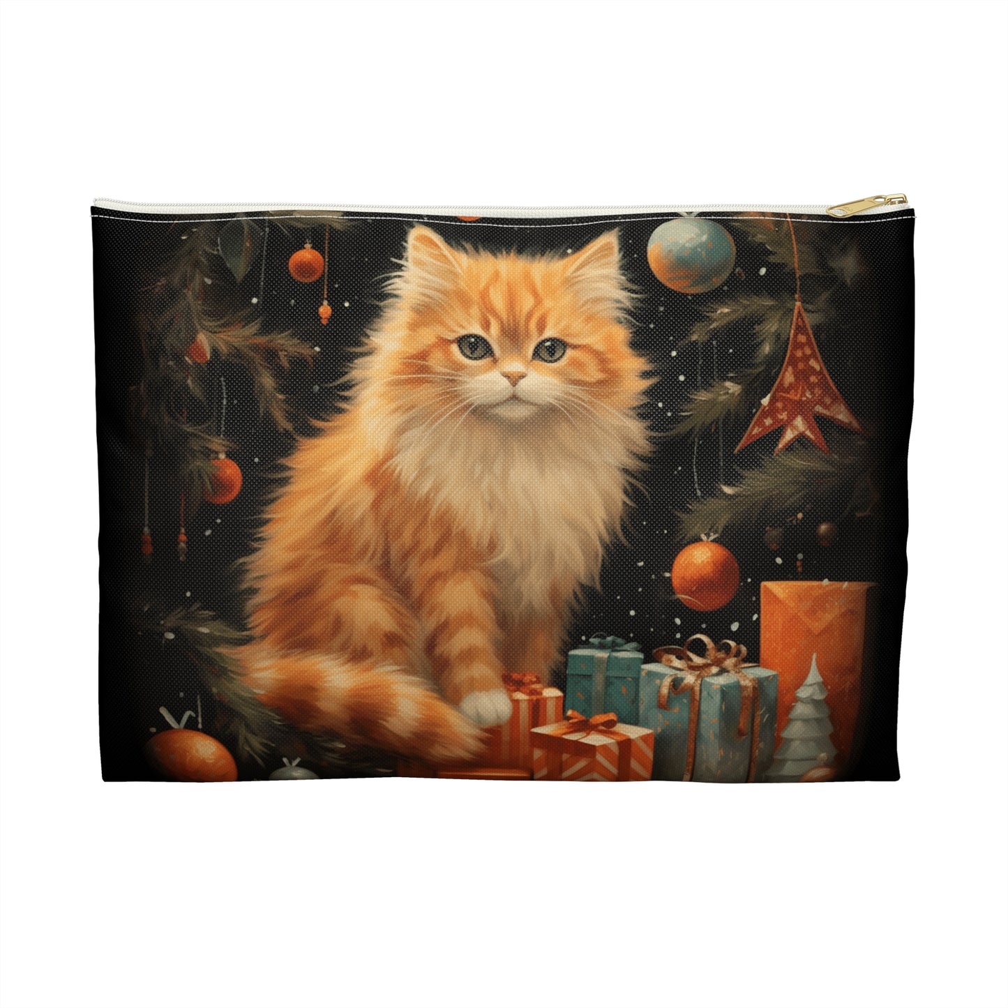 Christmas Cat 5 Accessory Pouch