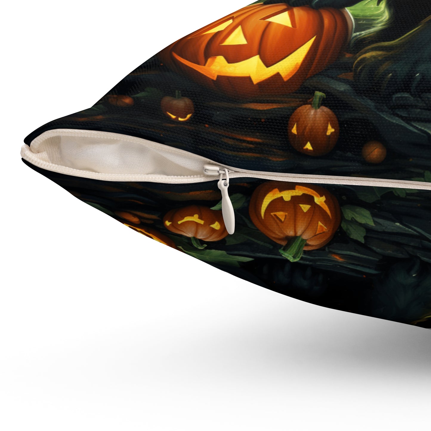 Halloween Cat2 Spun Polyester Square Throw Pillow