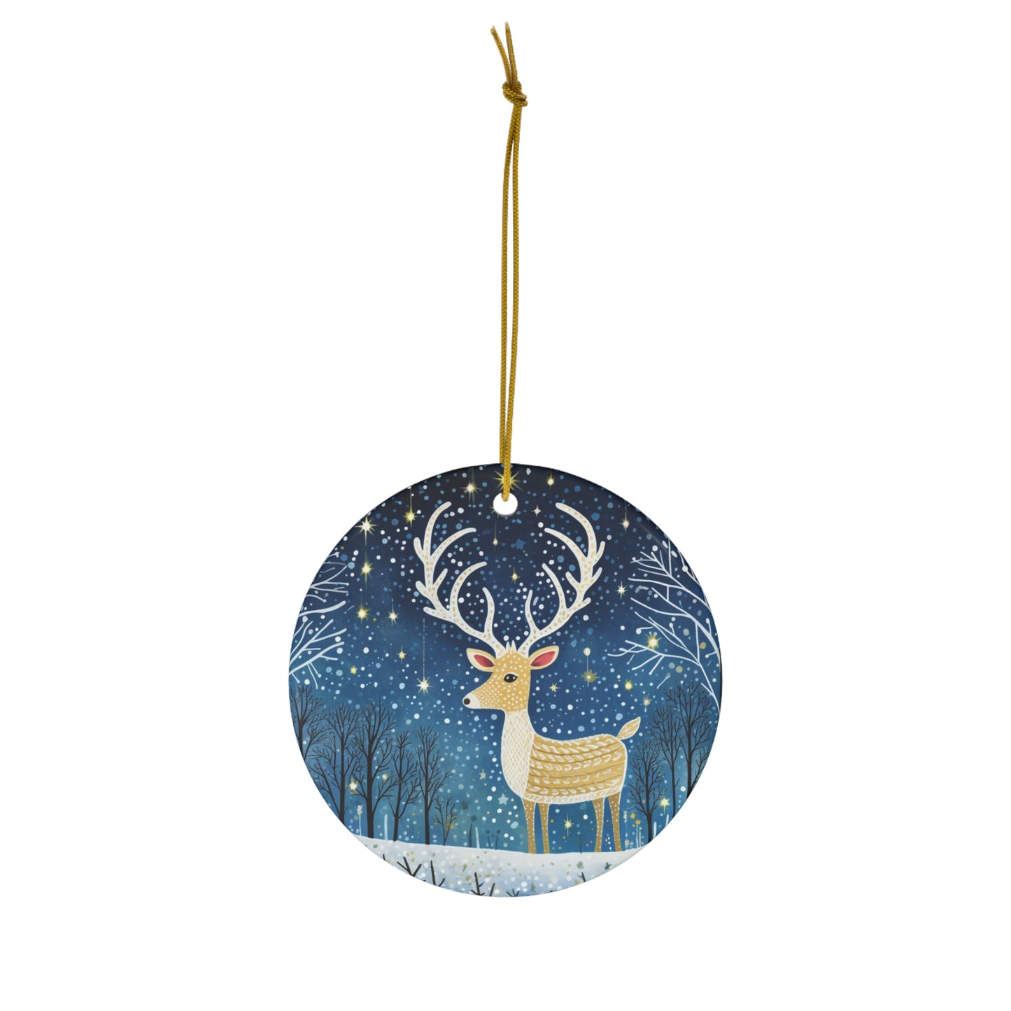 Christmas Reindeer Ceramic Ornament, 1-Pack