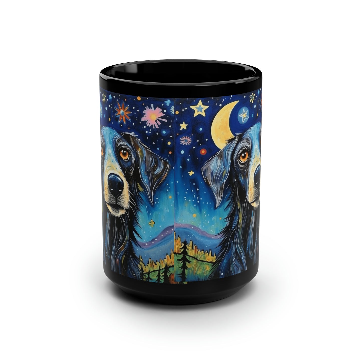 Dog1 Black Mug, 15oz