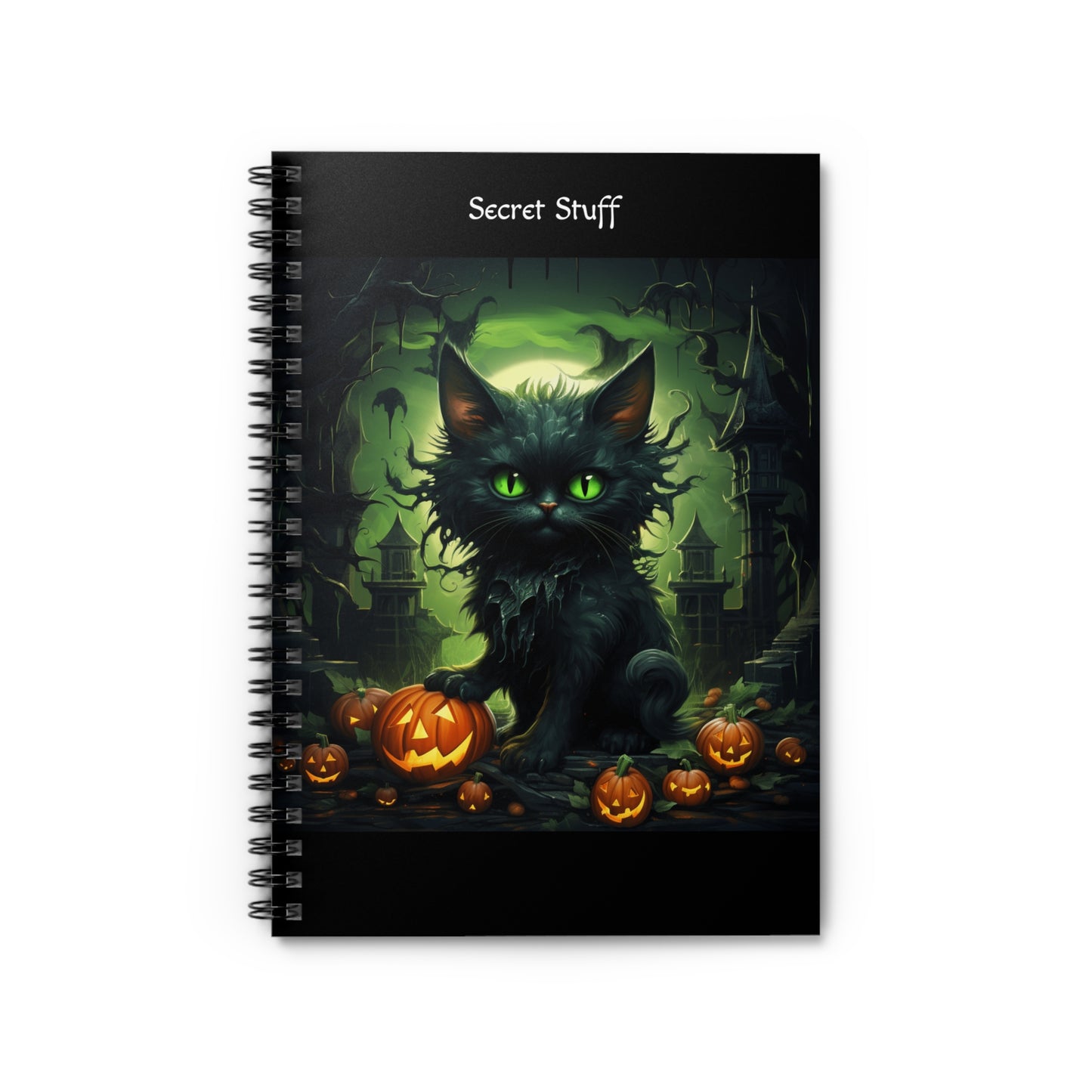 Halloween Cat2 Spiral Notebook - Ruled Line