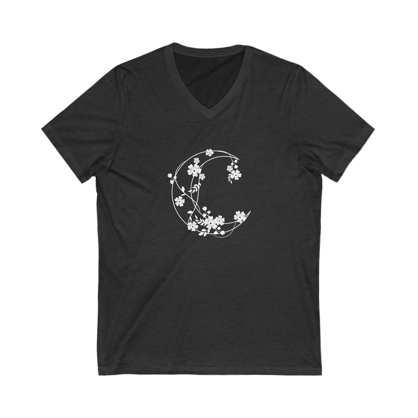 Moonflower Unisex Jersey Short Sleeve V-Neck Tee