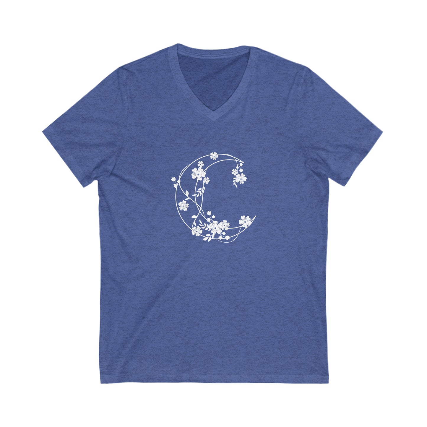 Moonflower Unisex Jersey Short Sleeve V-Neck Tee