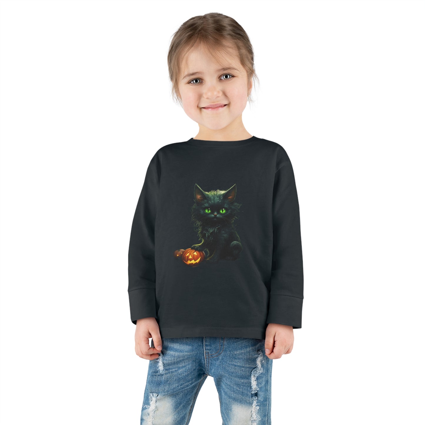 Halloween Cat2a Toddler Long Sleeve Tee