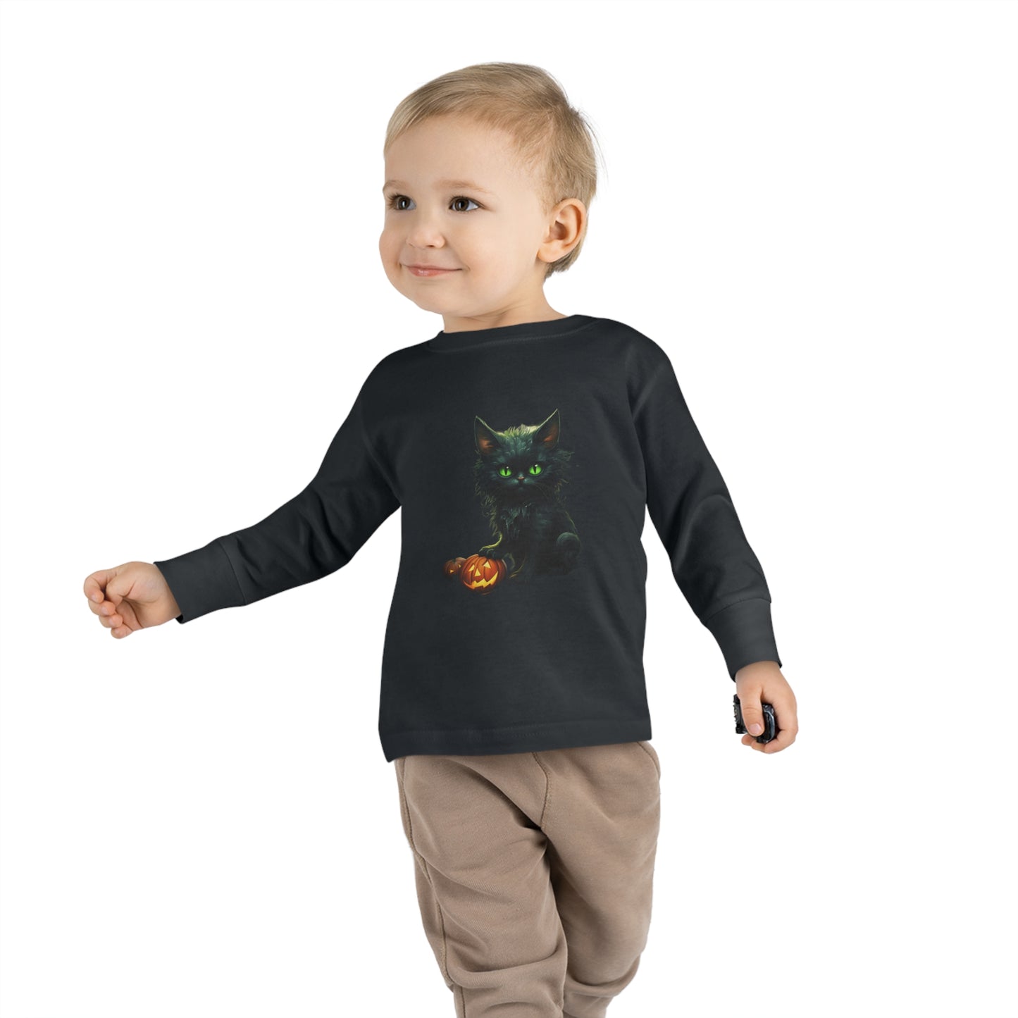 Halloween Cat2a Toddler Long Sleeve Tee