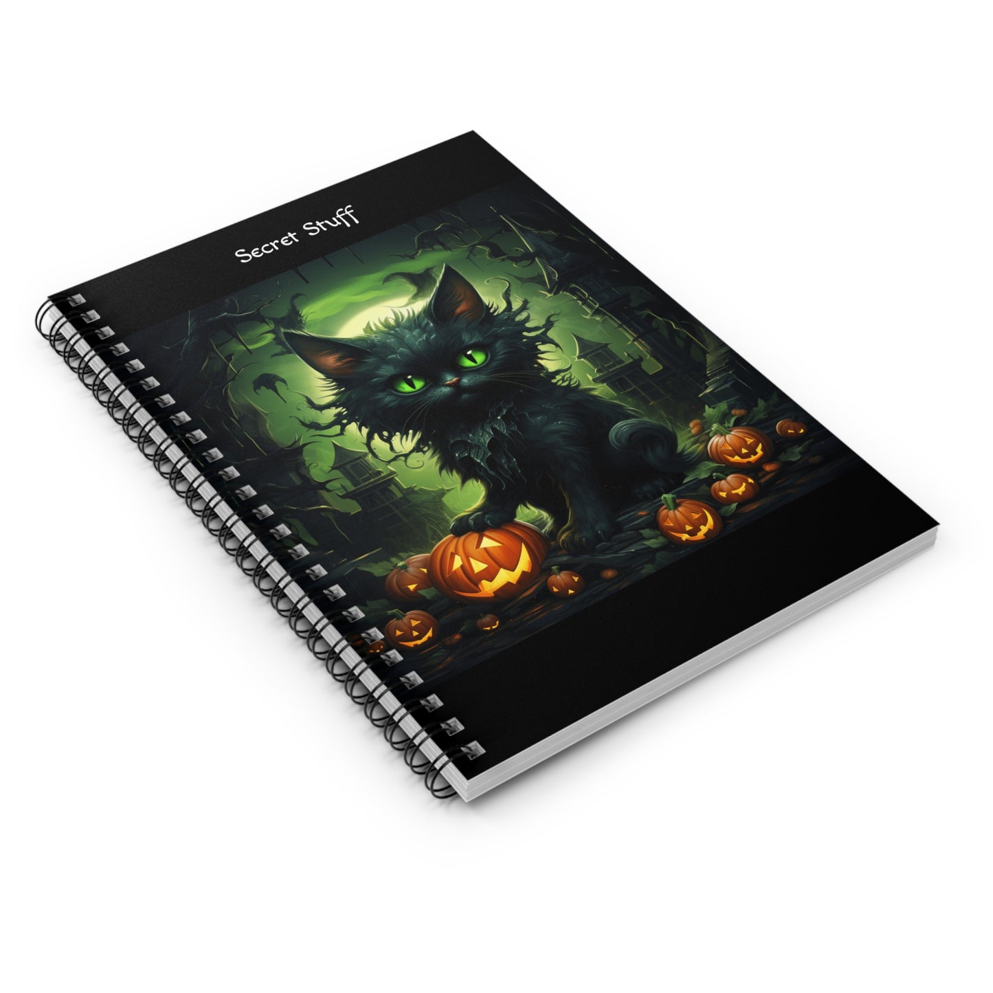 Halloween Cat2 Spiral Notebook - Ruled Line