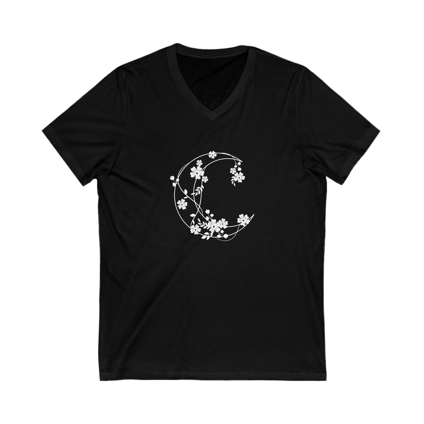 Moonflower Unisex Jersey Short Sleeve V-Neck Tee