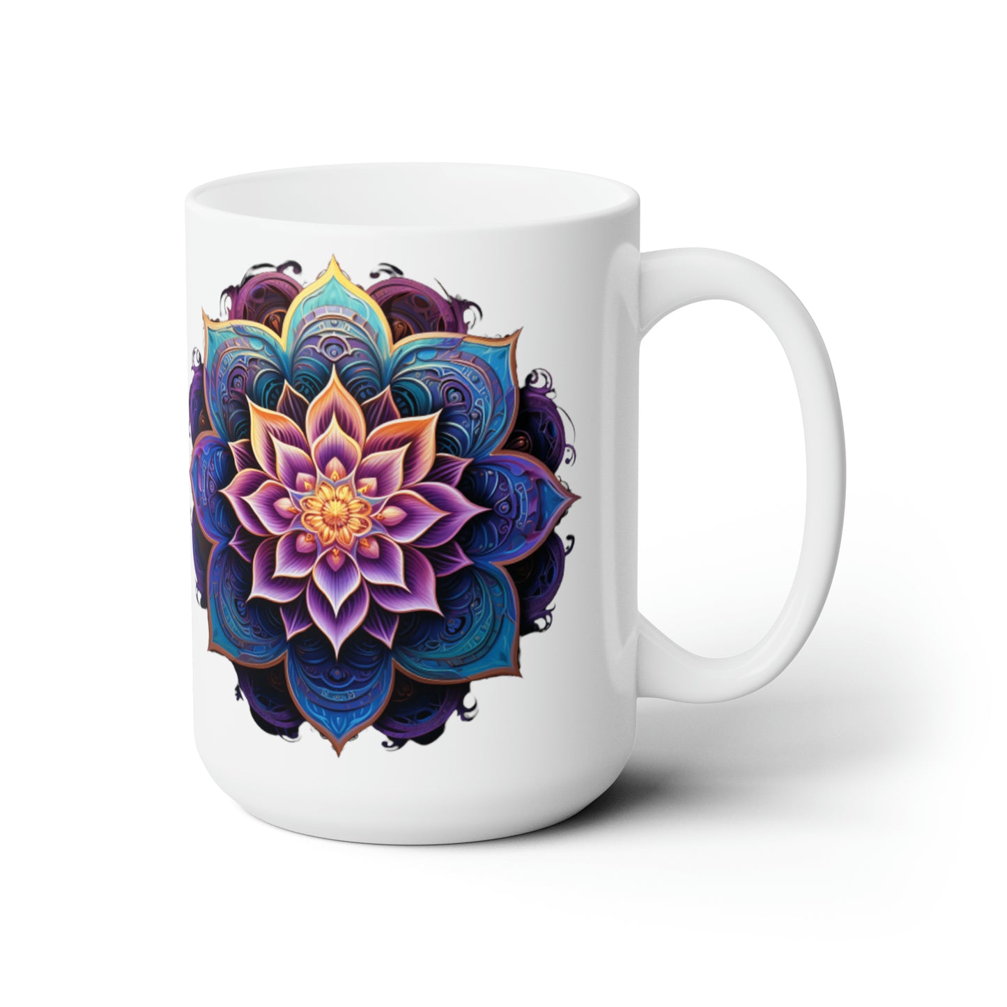 Lotus mandala Ceramic Mug 15oz