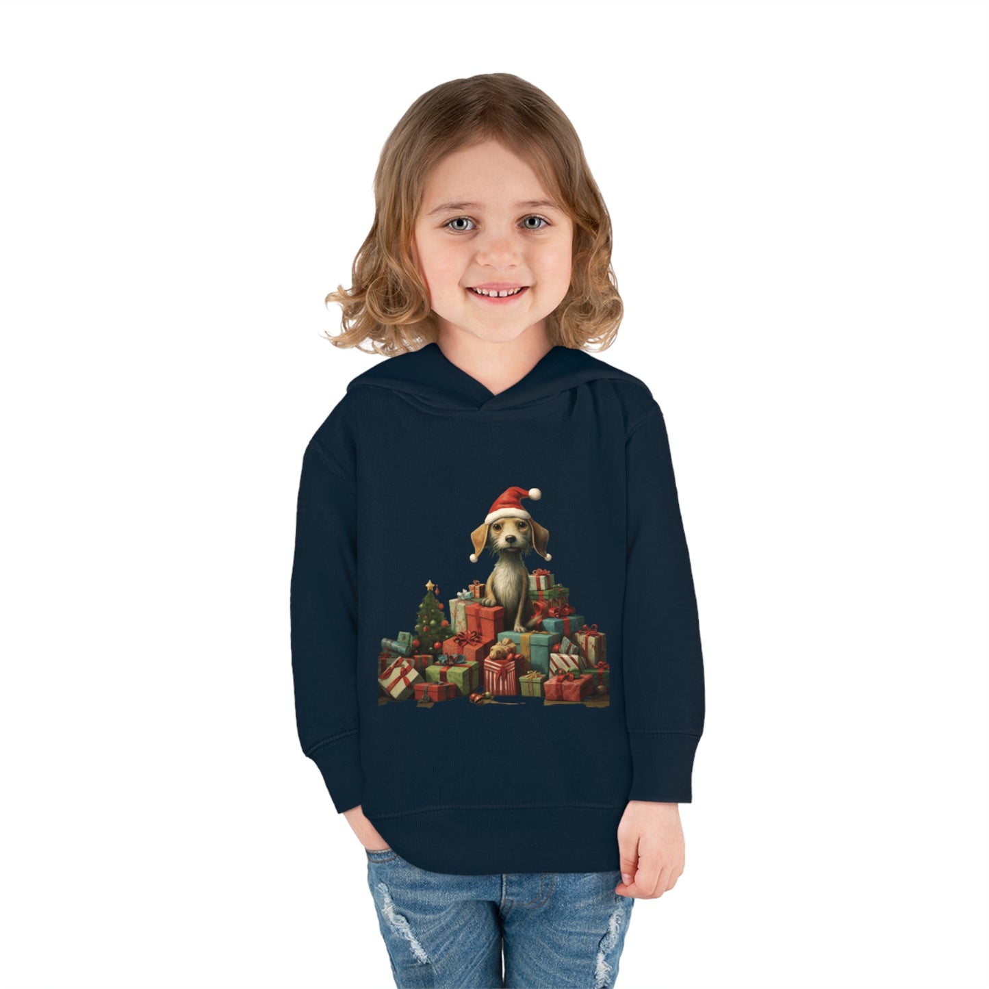 Christmas Dog 2 Toddler Pullover Fleece Hoodie