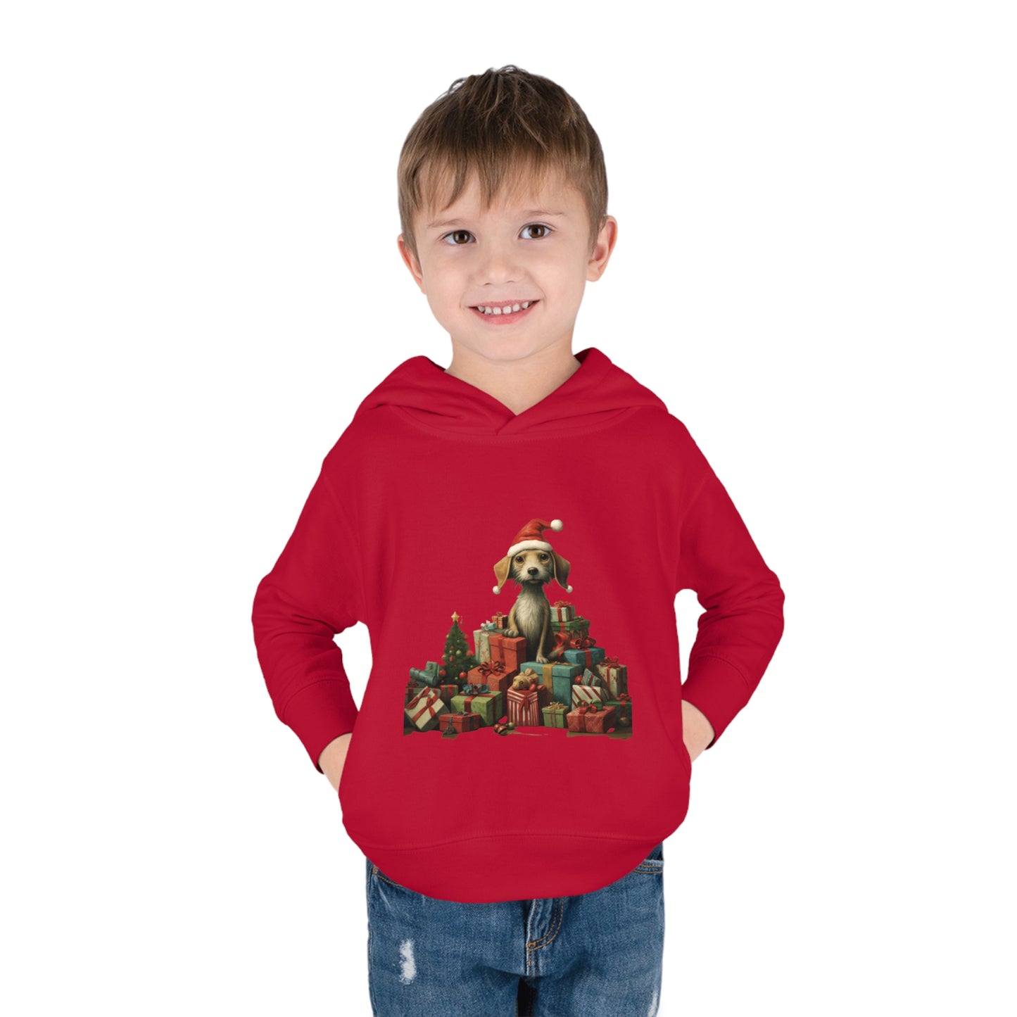 Christmas Dog 2 Toddler Pullover Fleece Hoodie