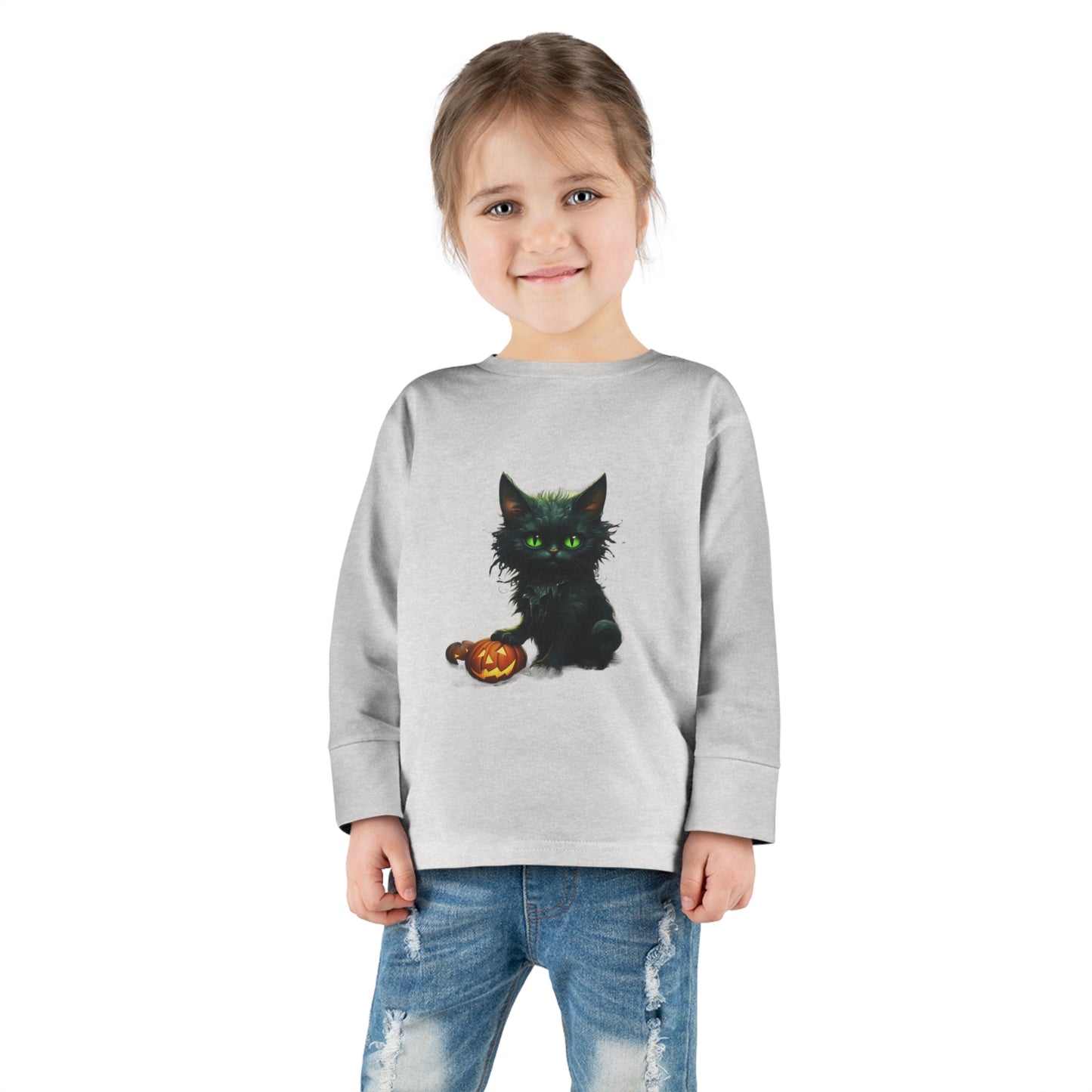 Halloween Cat2a Toddler Long Sleeve Tee