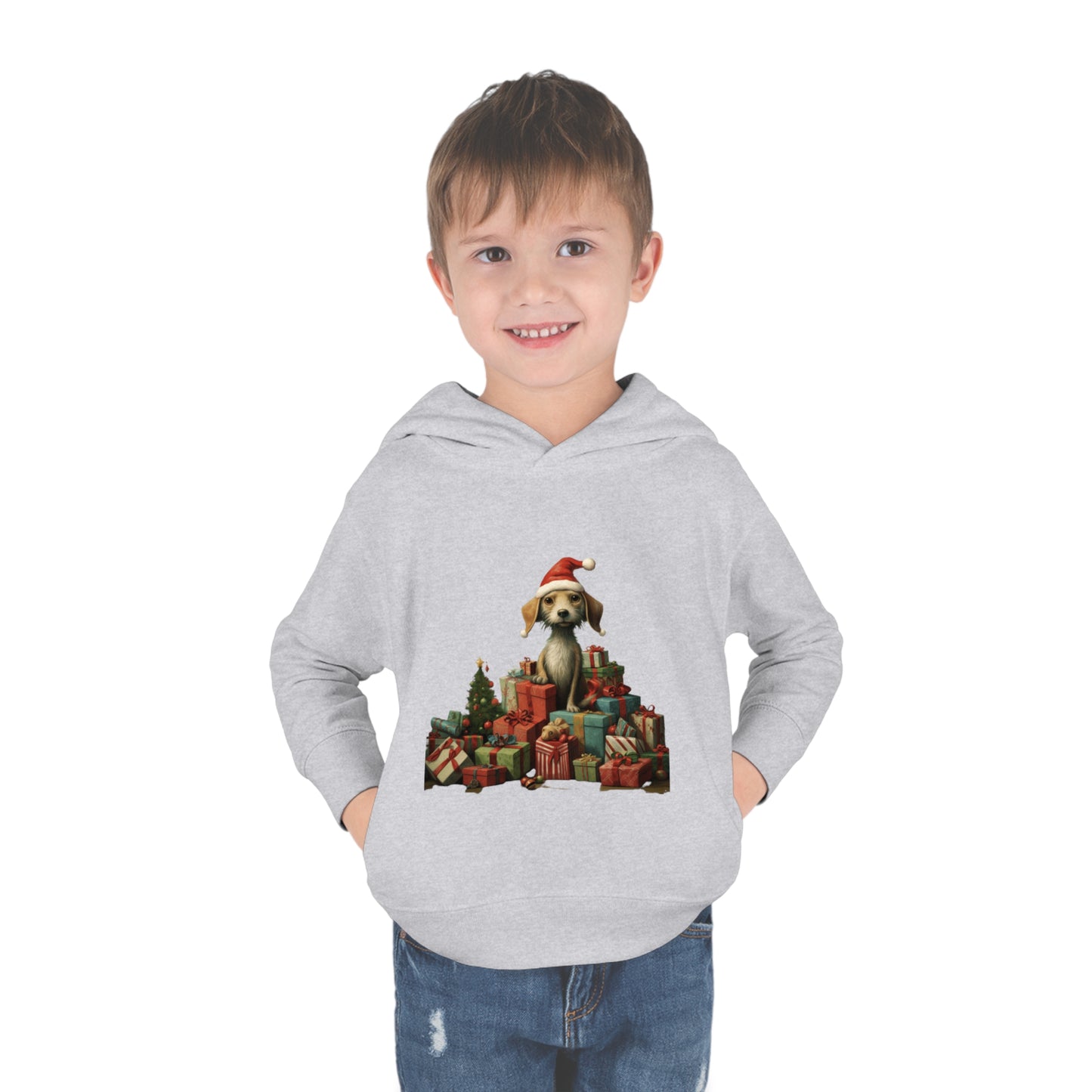 Christmas Dog 2 Toddler Pullover Fleece Hoodie