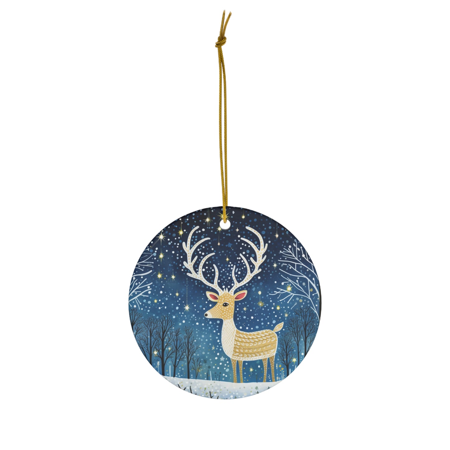 Christmas Reindeer Ceramic Ornament, 1-Pack