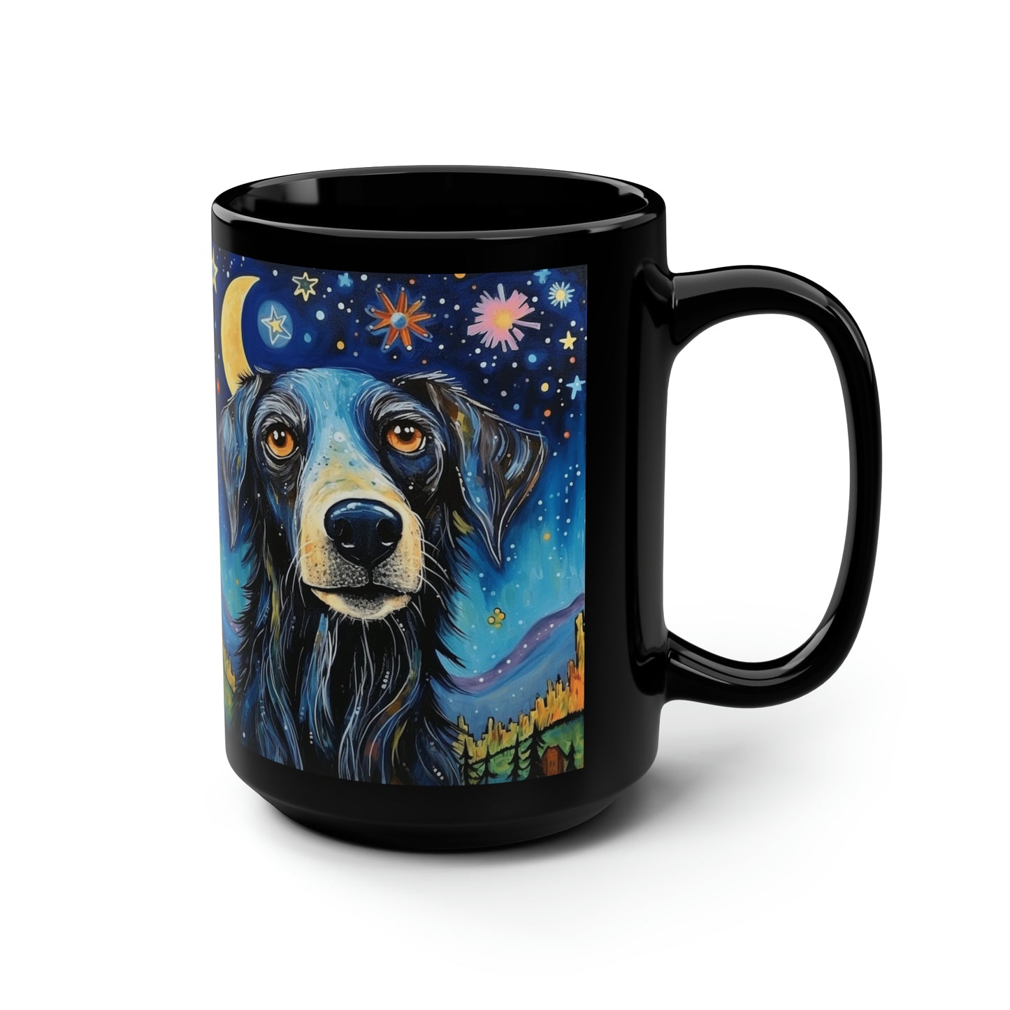 Dog1 Black Mug, 15oz