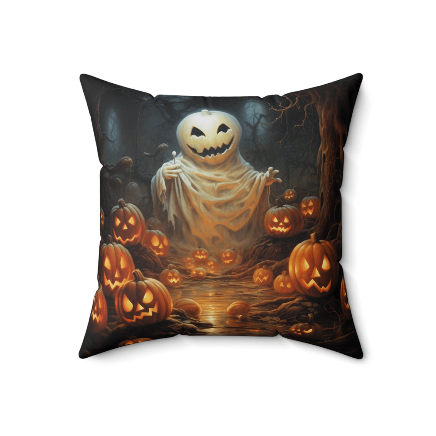 Halloween Jack Spun Polyester Square Pillow