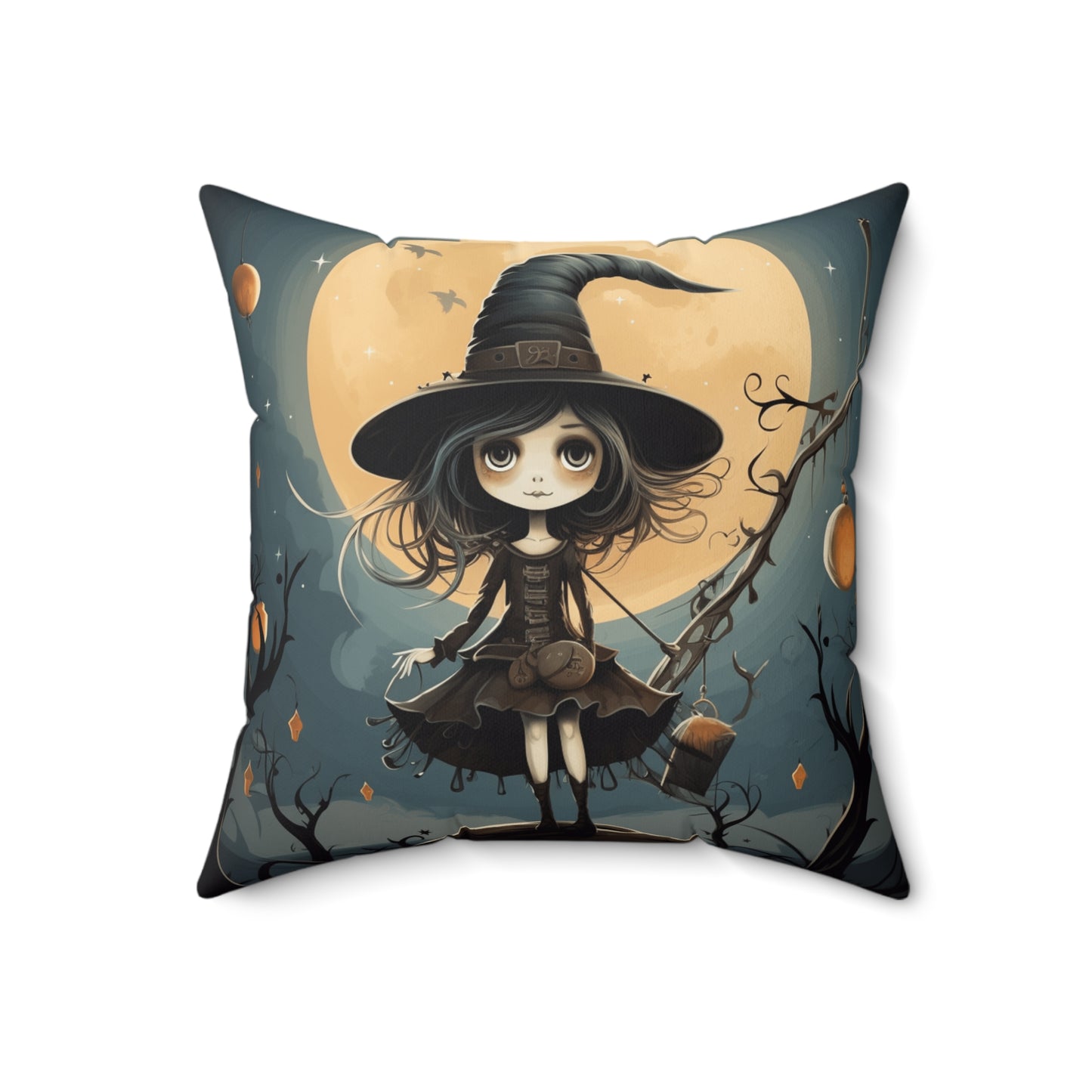 Sweet Little Witch Halloween Throw Pillow