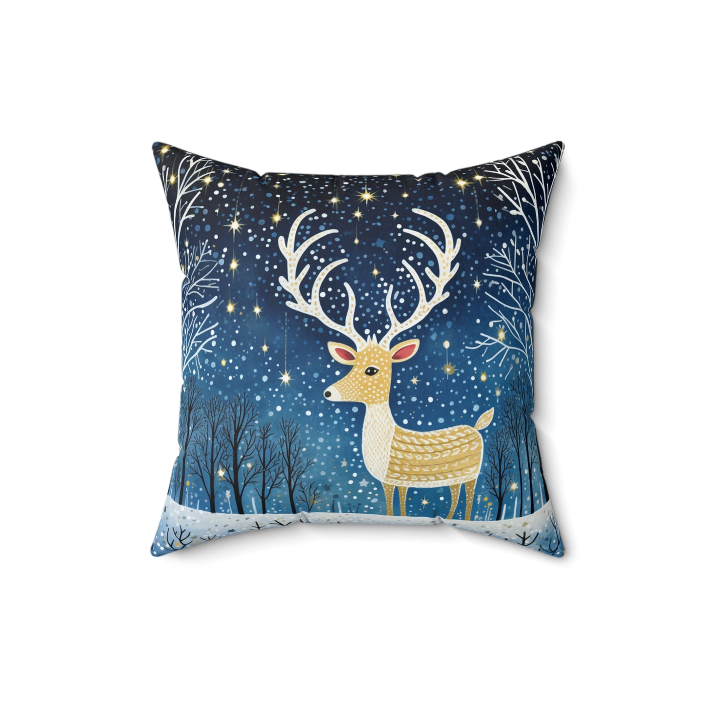 Christmas Reindeer Spun Polyester Square Pillow