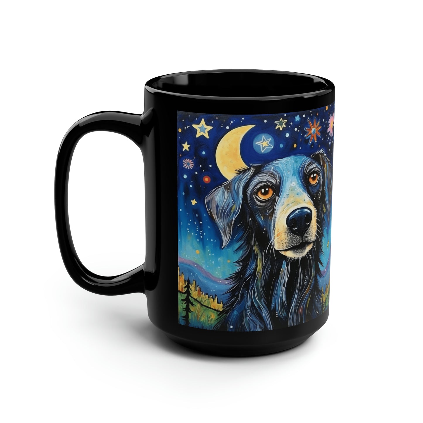 Dog1 Black Mug, 15oz