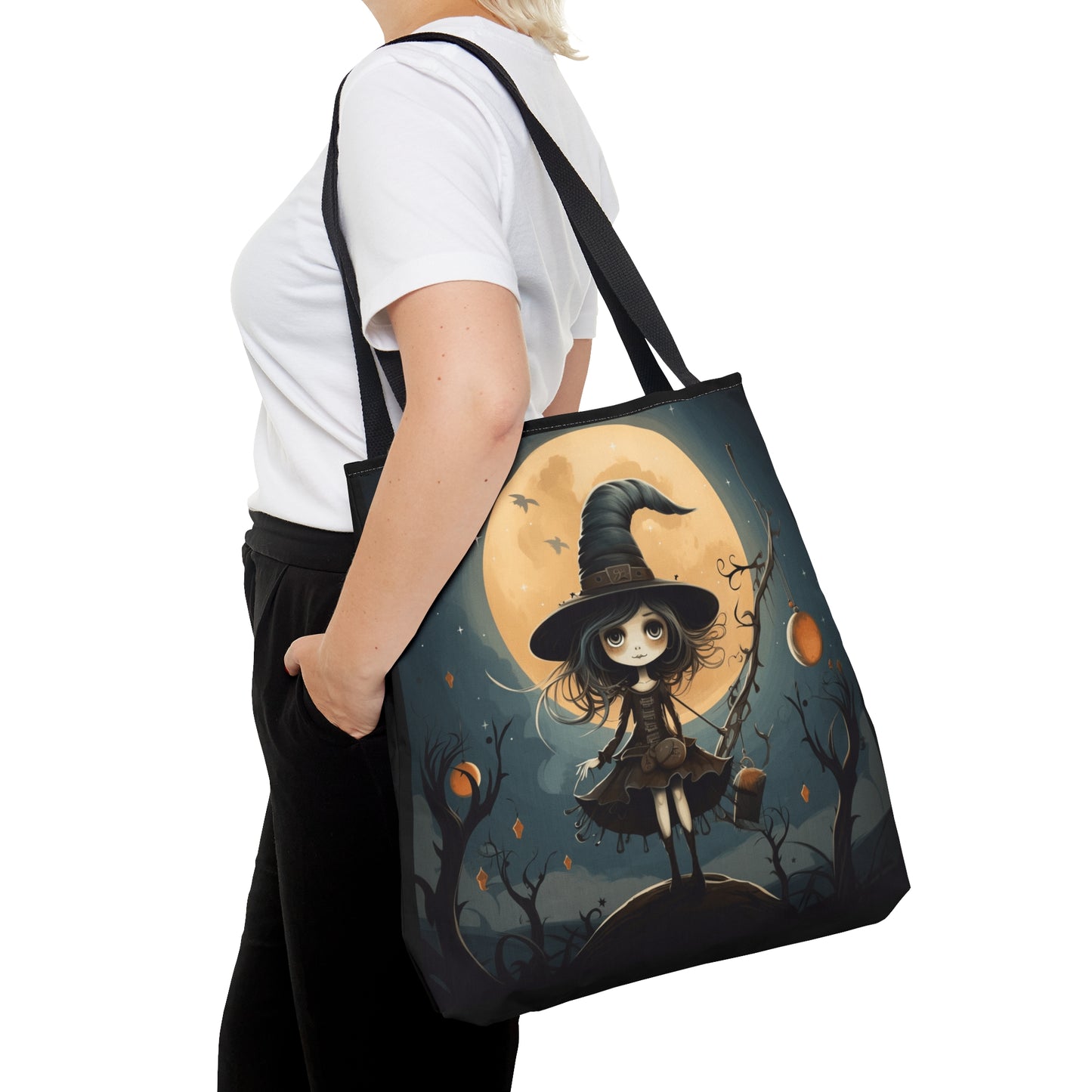 Sweet little witch Halloween Tote Bag (AOP)