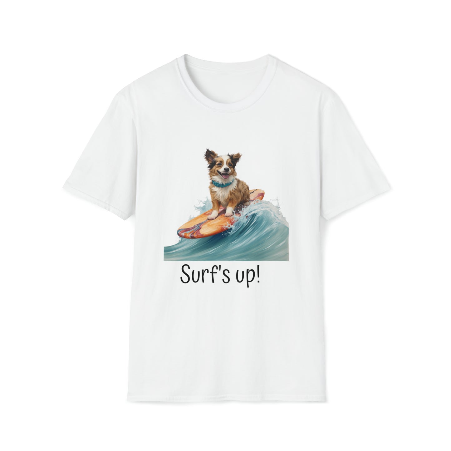 Surf's up dog  Unisex Softstyle T-Shirt