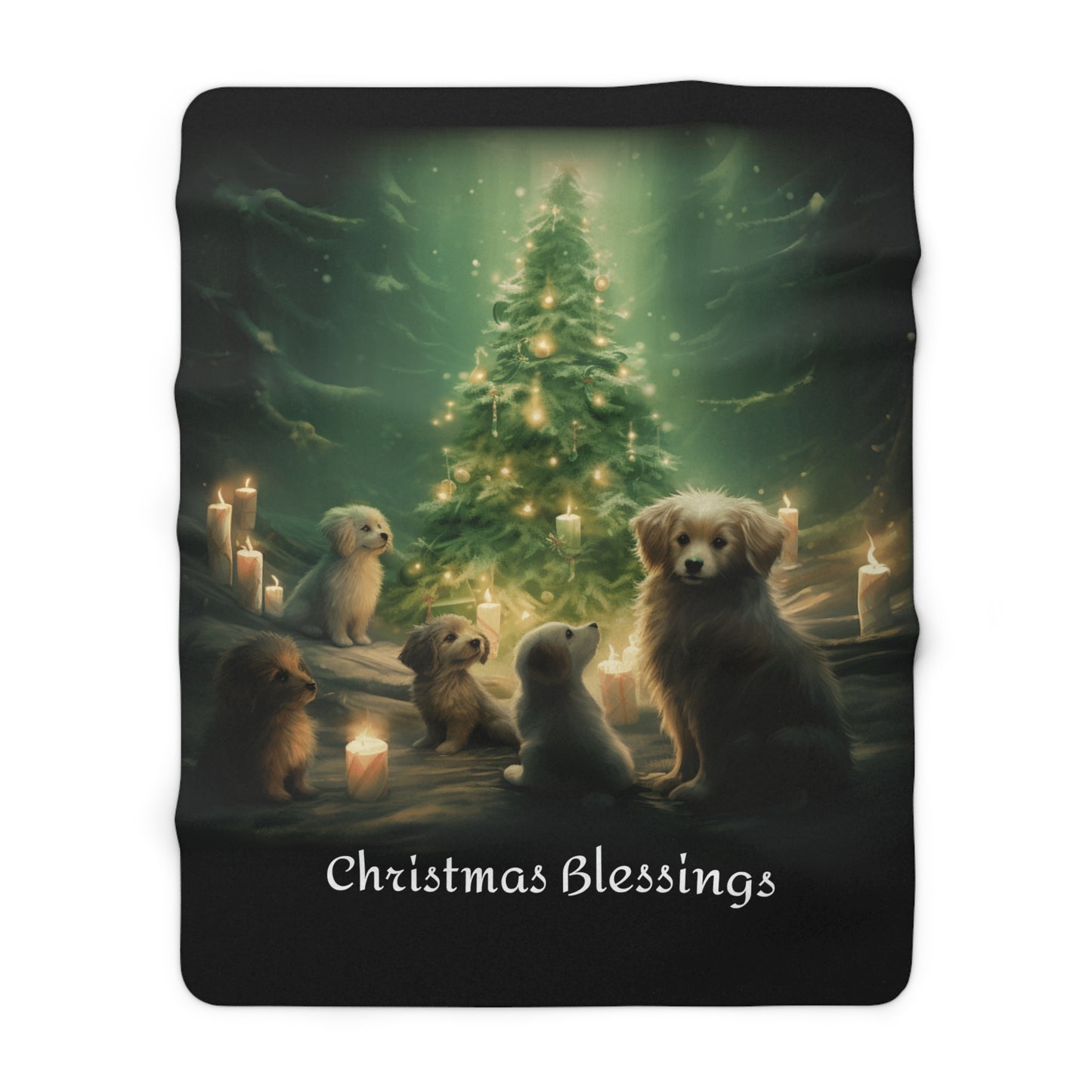 Christmas Pups 4 (Dog) Sherpa Fleece Blanket