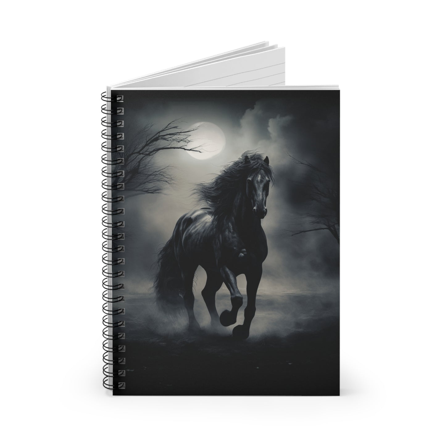 Horse in the mist Spiral Notebook - Ruled Line