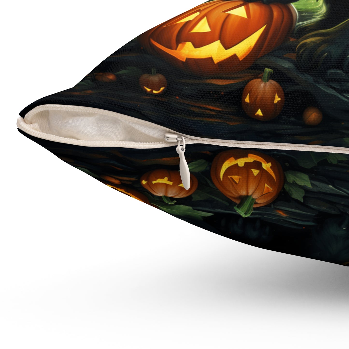 Halloween Cat2 Spun Polyester Square Throw Pillow