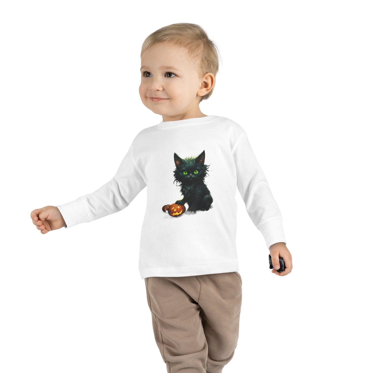 Halloween Cat2a Toddler Long Sleeve Tee