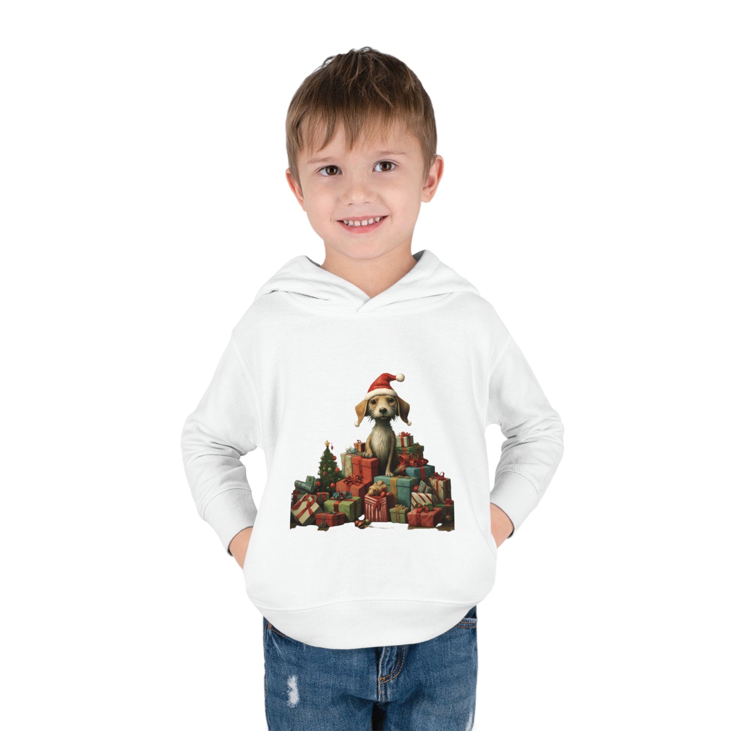 Christmas Dog 2 Toddler Pullover Fleece Hoodie