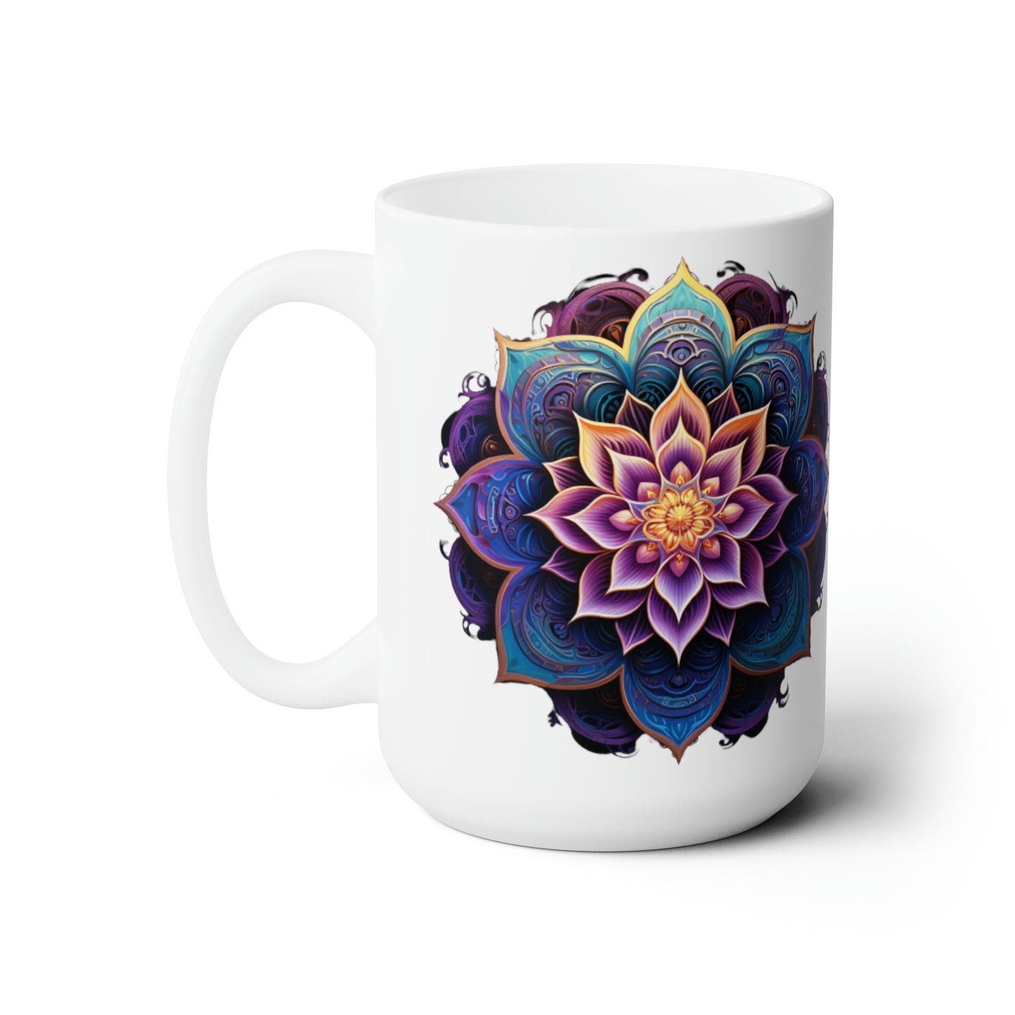 Lotus mandala Ceramic Mug 15oz