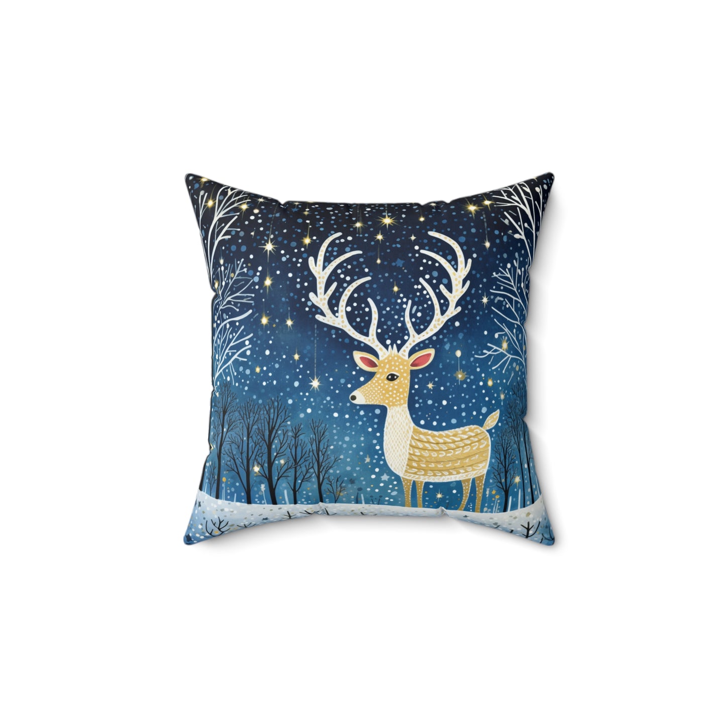 Christmas Reindeer Spun Polyester Square Pillow