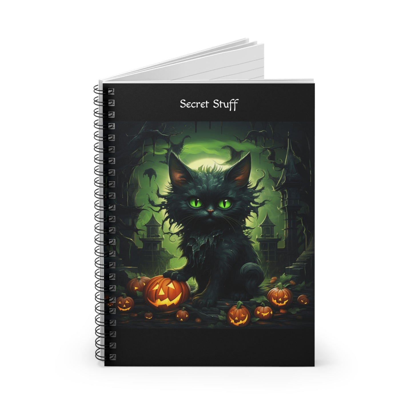 Halloween Cat2 Spiral Notebook - Ruled Line