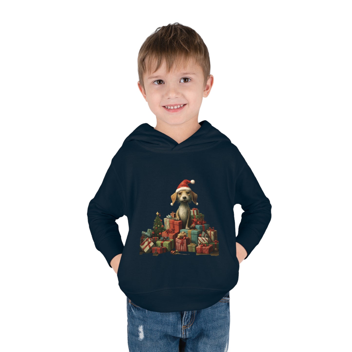 Christmas Dog 2 Toddler Pullover Fleece Hoodie