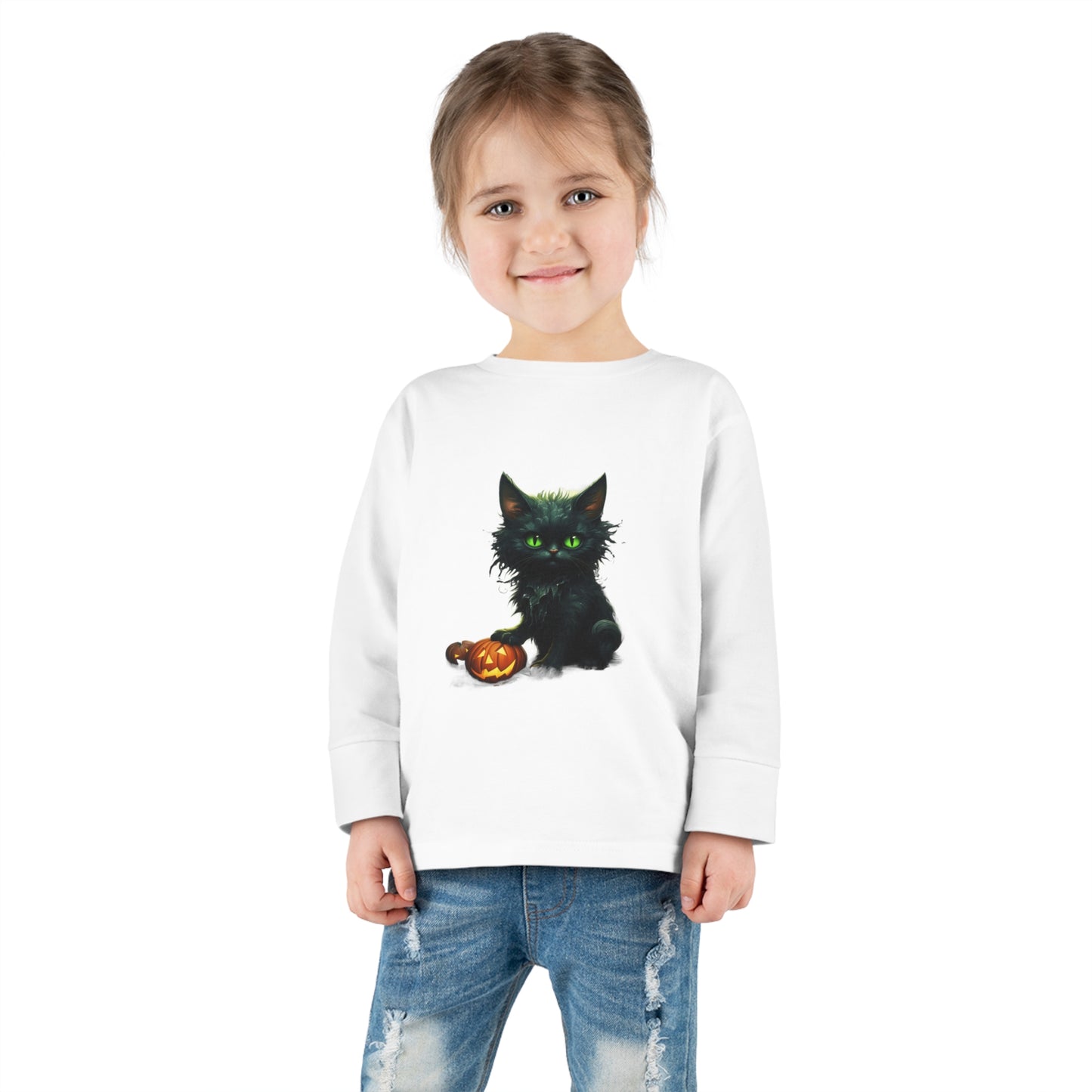 Halloween Cat2a Toddler Long Sleeve Tee