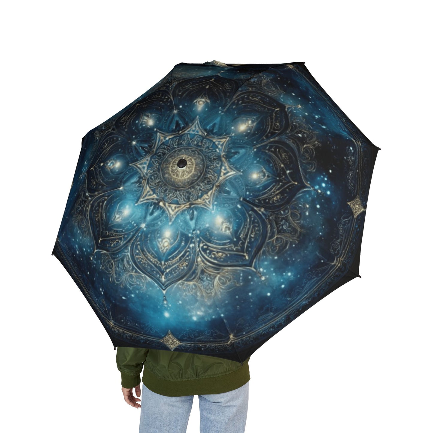 Cosmic Mandala Semi-Automatic Foldable Umbrella | Stylish & Compact Travel Umbrella